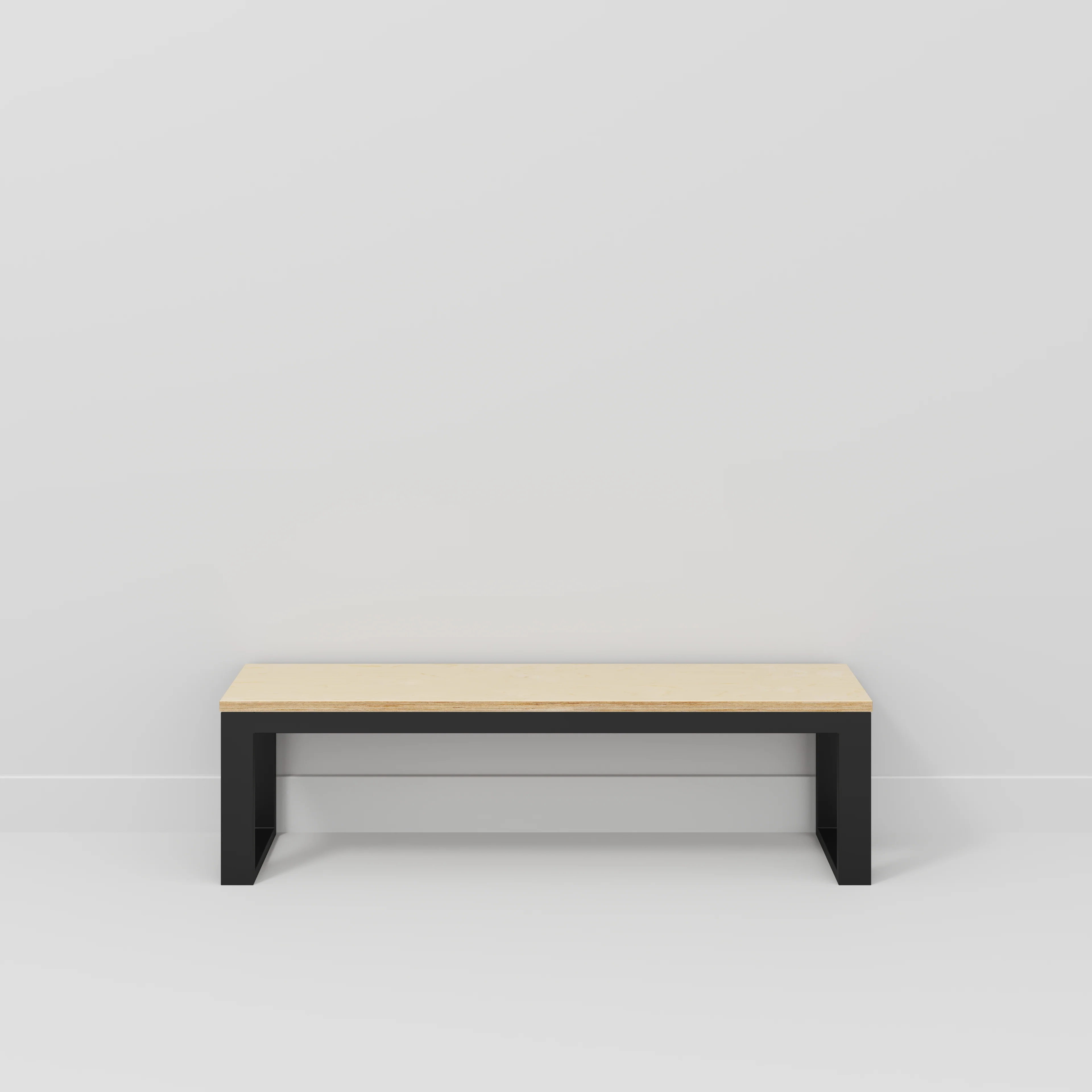 Plywood Bench Seat with Black Industrial Frame - Plywood Birch - 1500(w) x 325(d) - Image 2