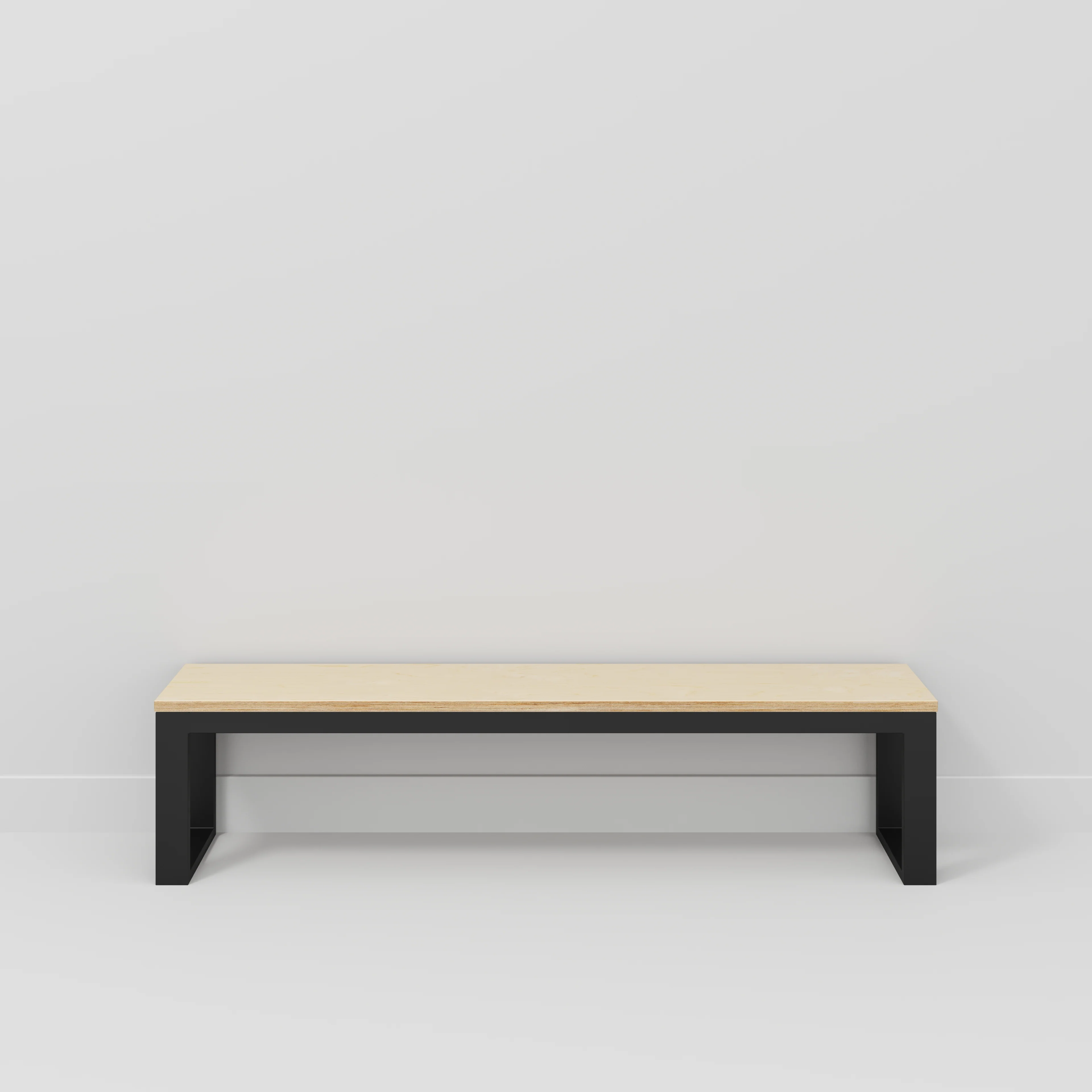Plywood Bench Seat with Black Industrial Frame - Plywood Birch - 1800(w) x 325(d) - Image 2