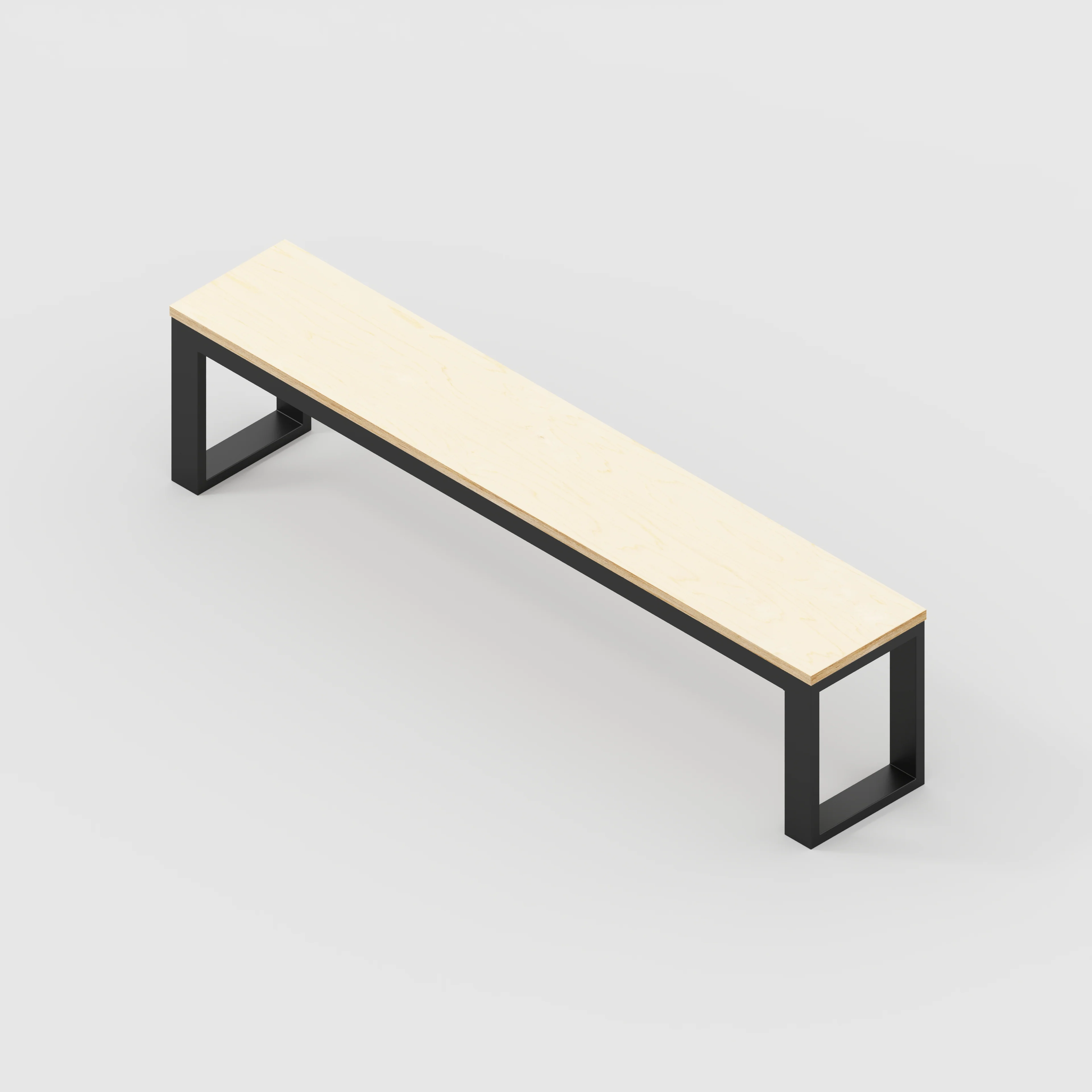 Plywood Bench Seat with Black Industrial Frame - Plywood Birch - 1800(w) x 325(d) - Image 3