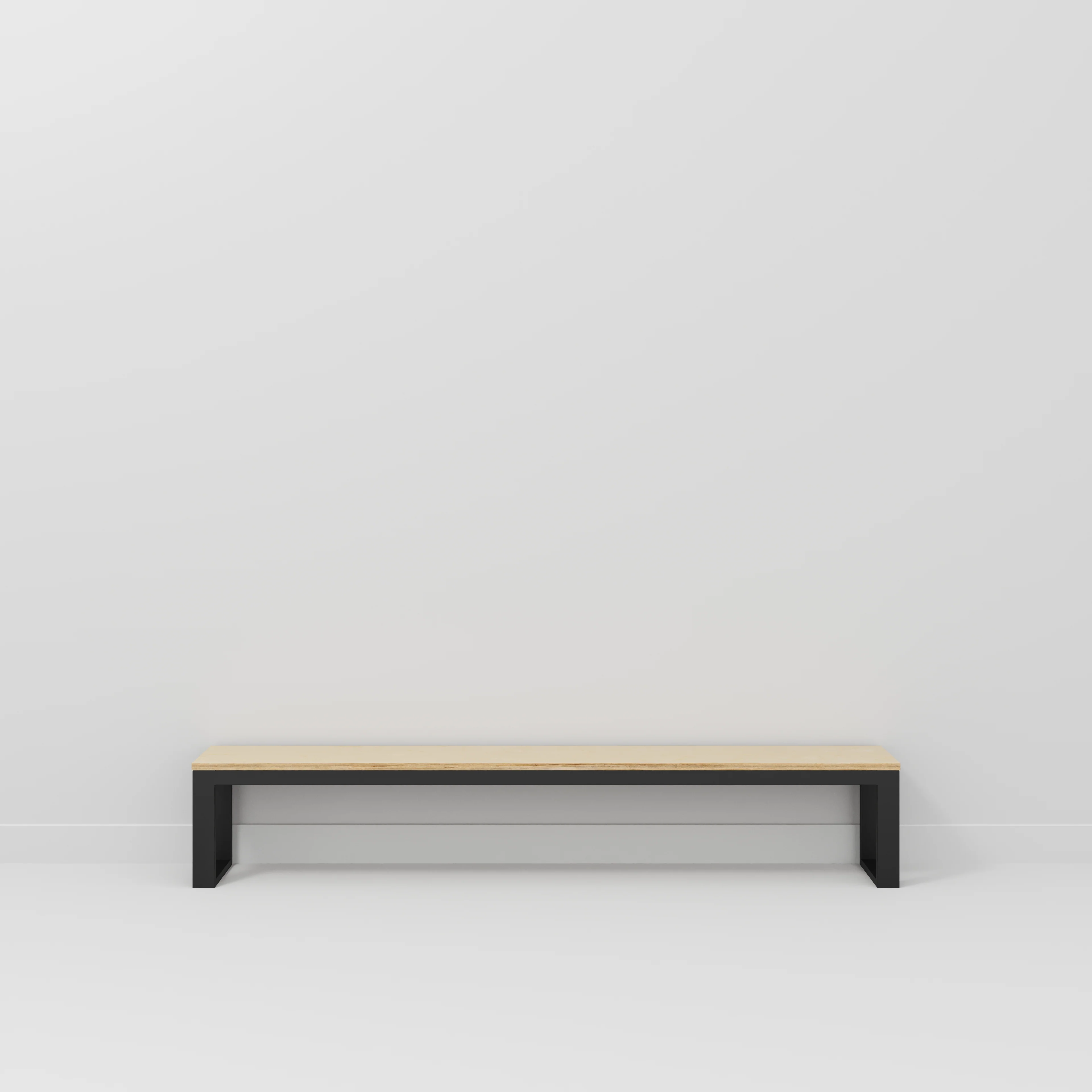 Plywood Bench Seat with Black Industrial Frame - Plywood Birch - 2400(w) x 325(d) - Image 2