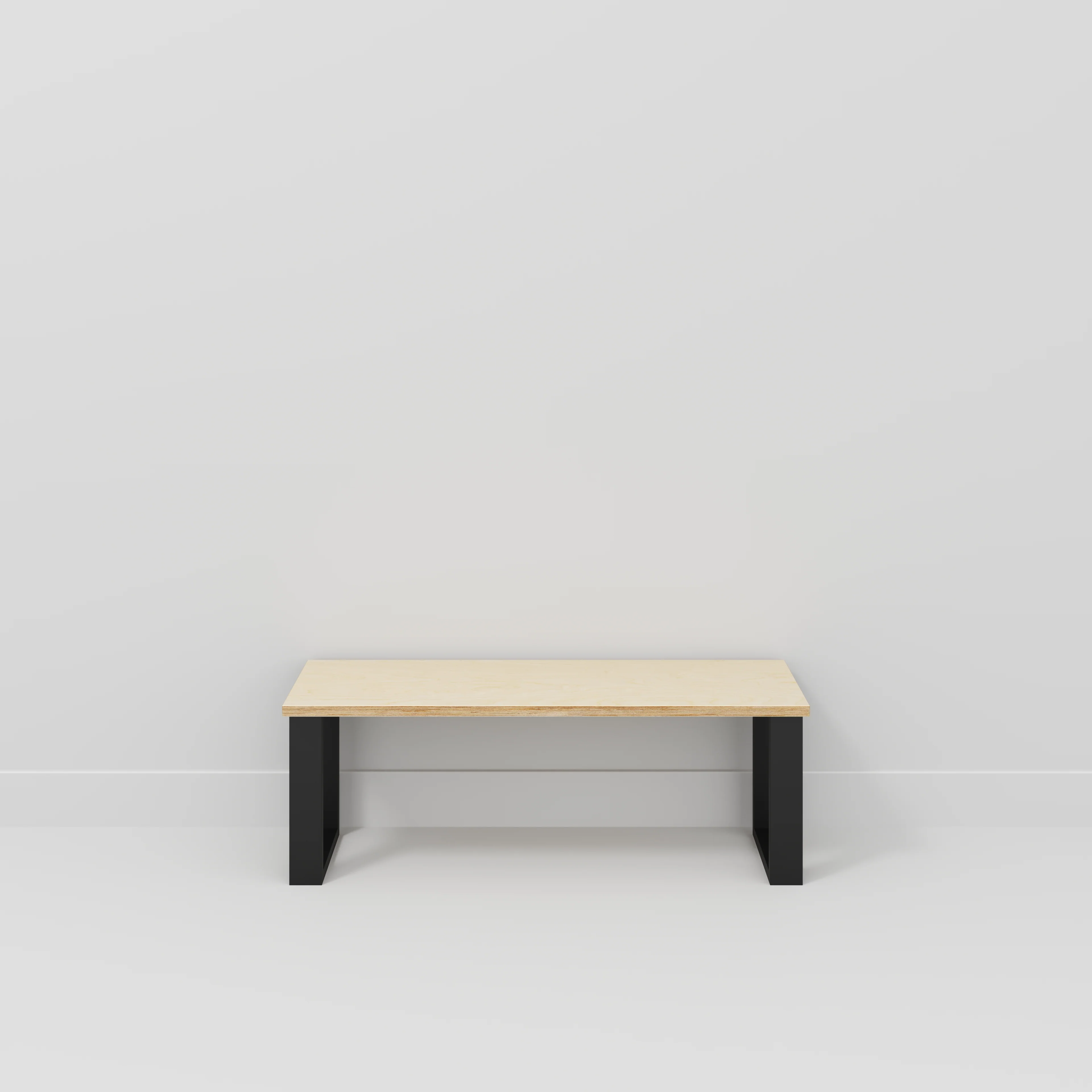 Plywood Bench Seat with Black Industrial Legs - Plywood Birch - 1200(w) x 400(d) - Image 2