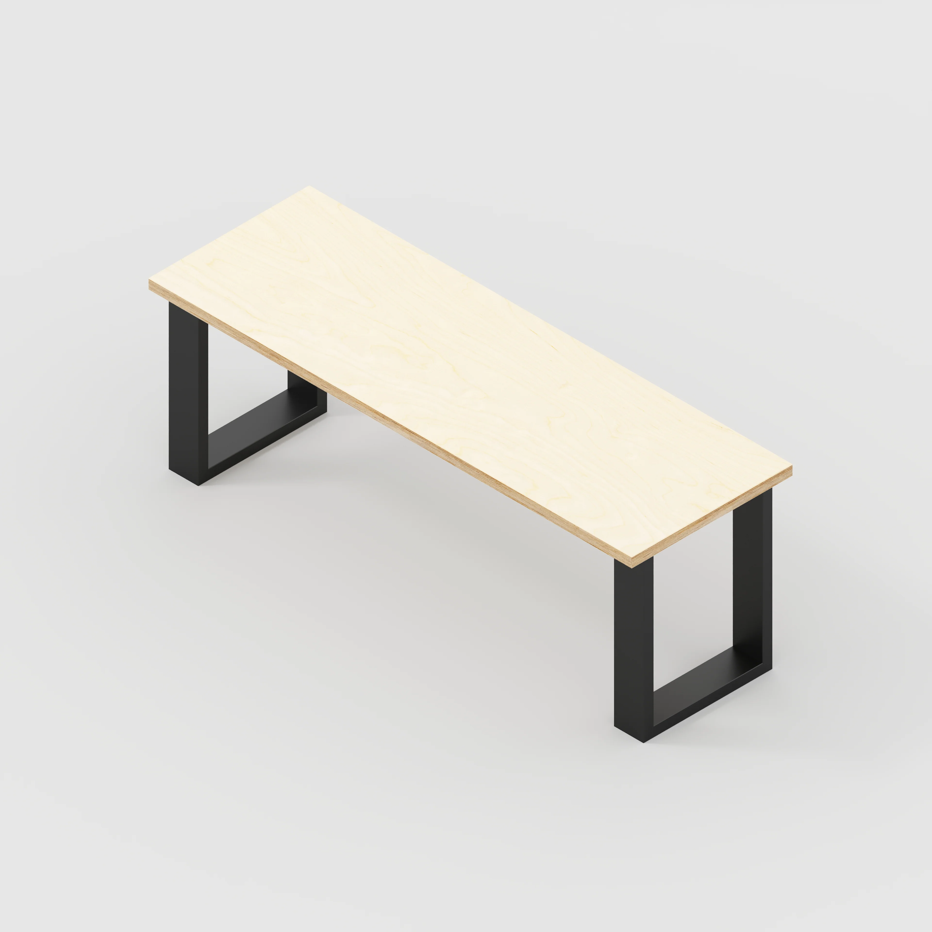 Plywood Bench Seat with Black Industrial Legs - Plywood Birch - 1200(w) x 400(d) - Image 3