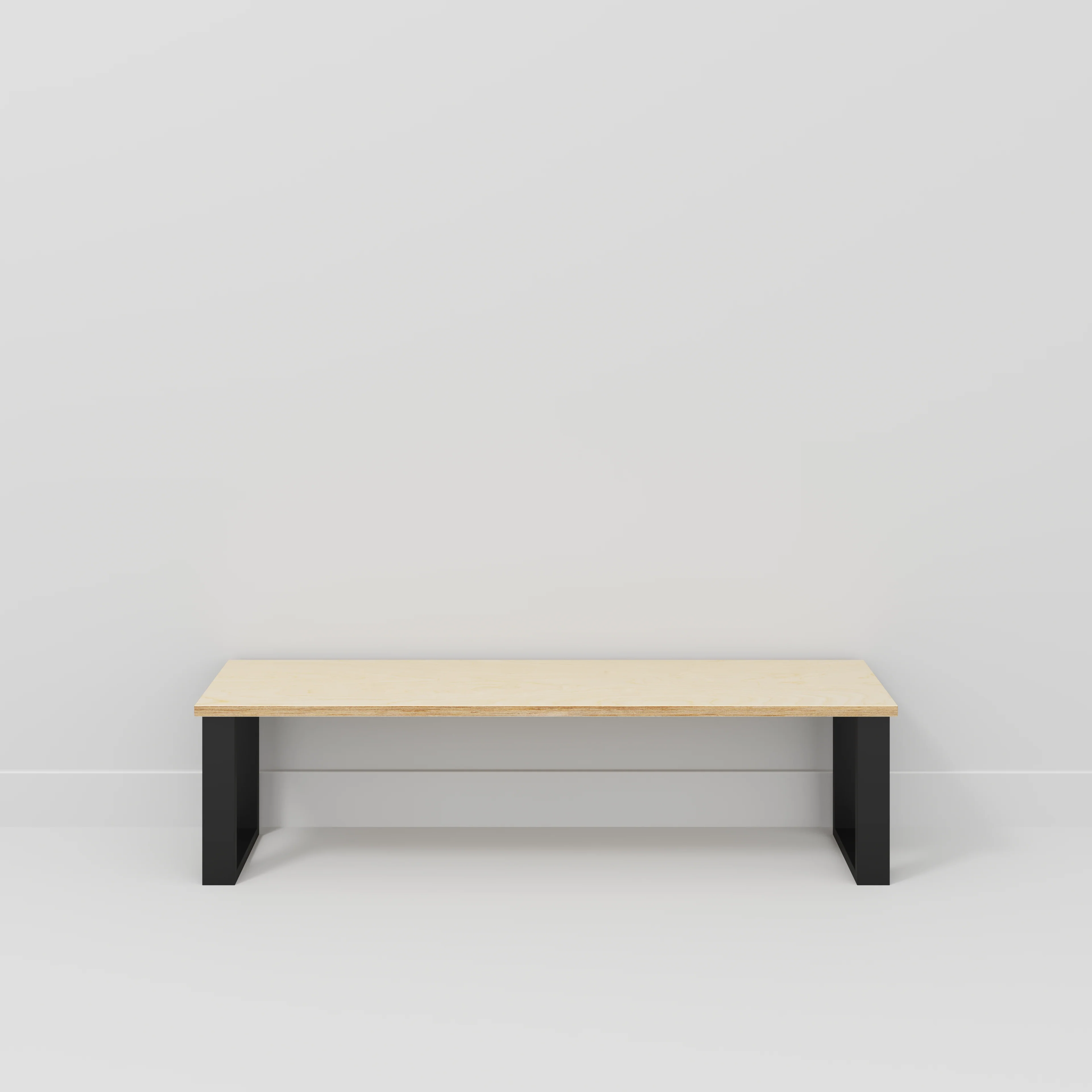 Plywood Bench Seat with Black Industrial Legs - Plywood Birch - 1600(w) x 400(d) - Image 2