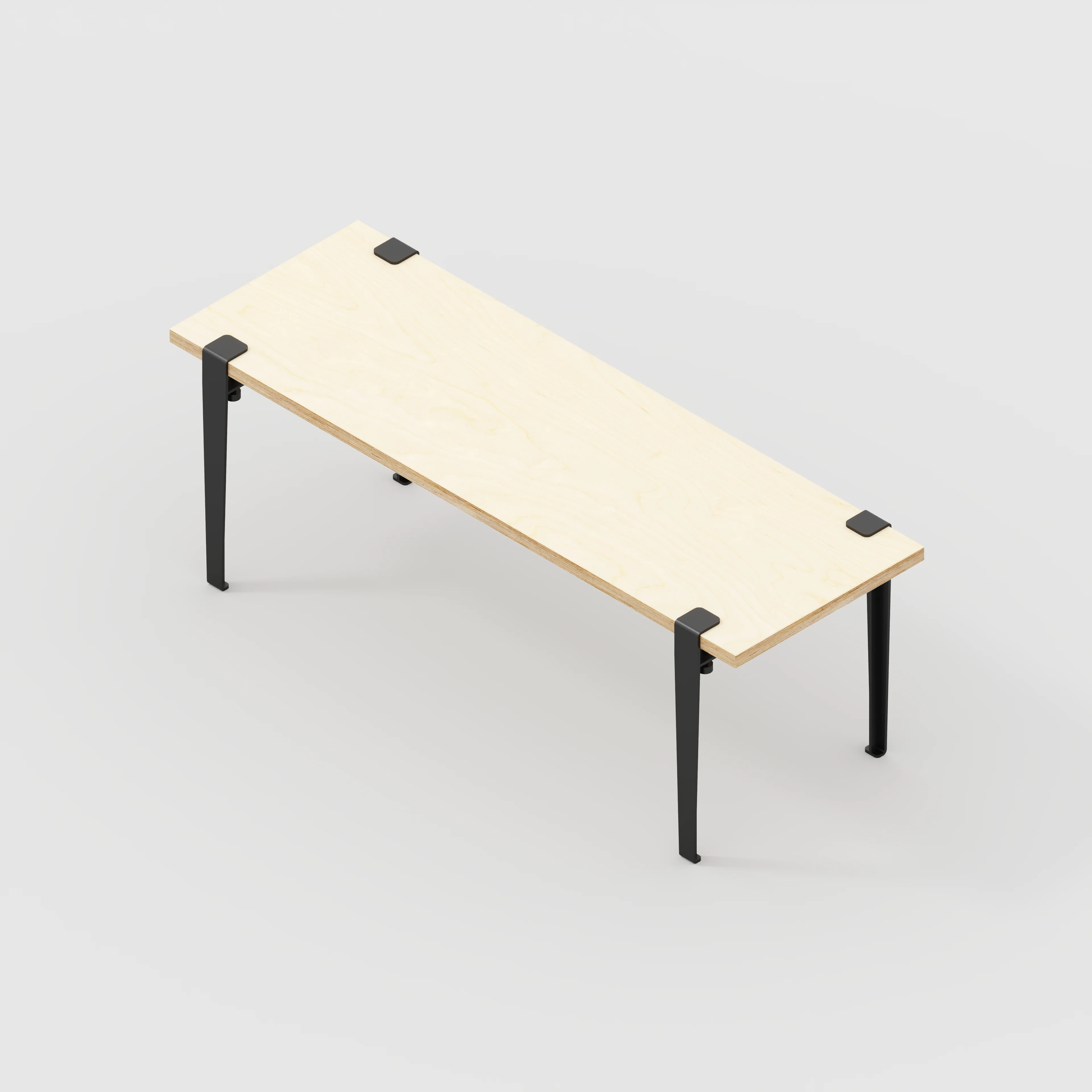 Plywood Bench Seat with Black Tiptoe Legs - Plywood Birch - 1200(w) x 400(d) x 450(h) - Image 5