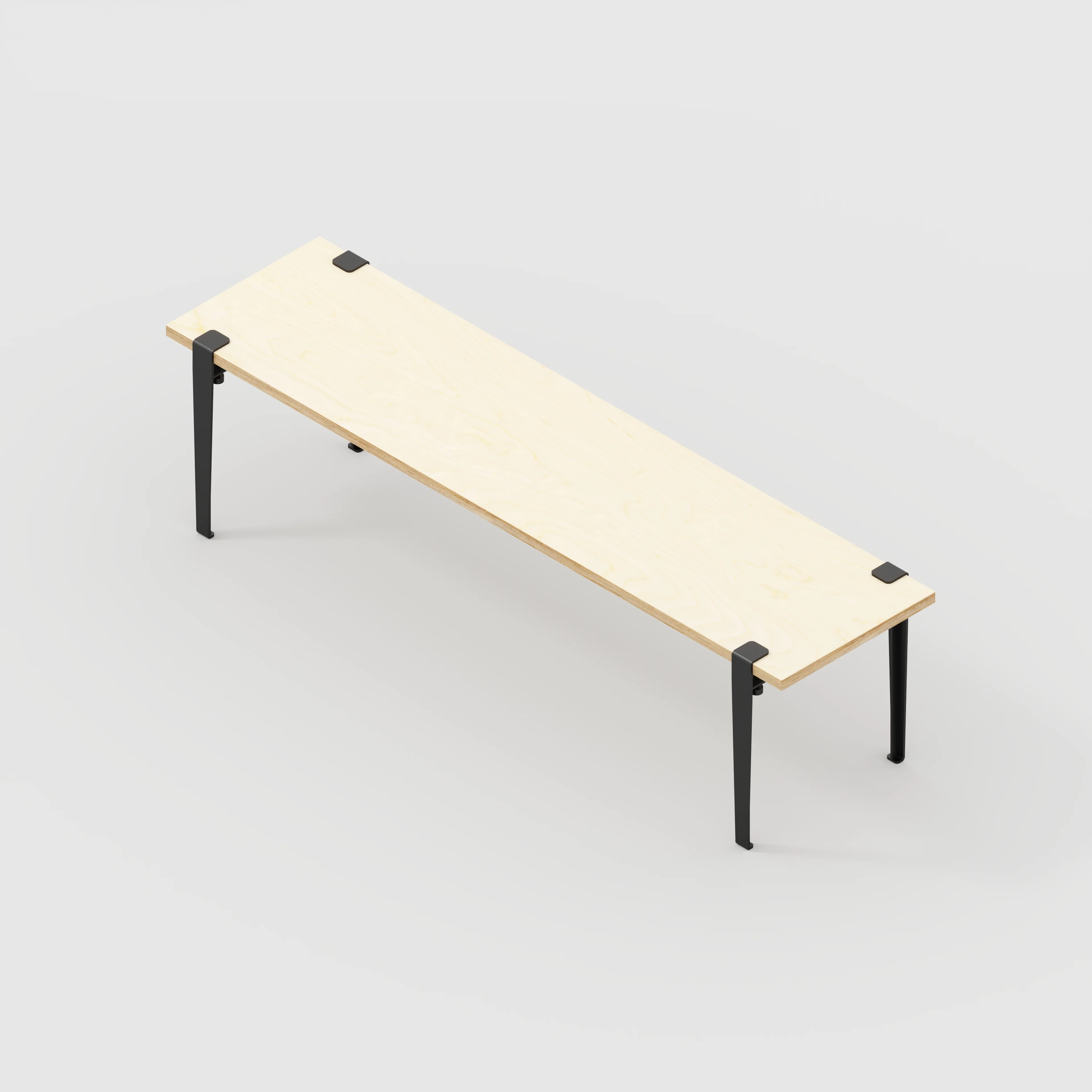 Plywood Bench Seat with Black Tiptoe Legs - Plywood Birch - 1600(w) x 400(d) x 450(h) - Image 5