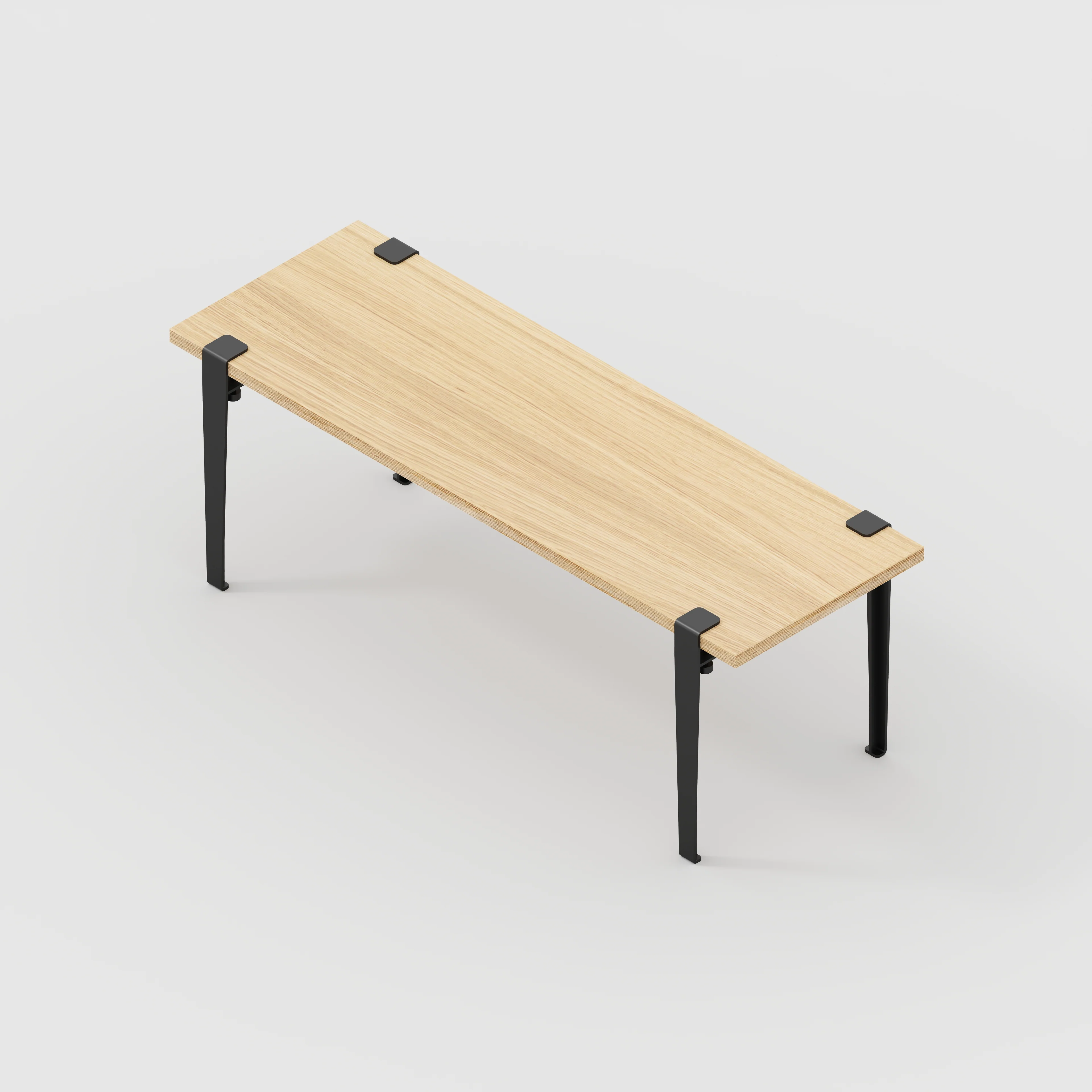 Plywood Bench Seat with Black Tiptoe Legs - Plywood Oak - 1200(w) x 400(d) x 450(h) - Image 5