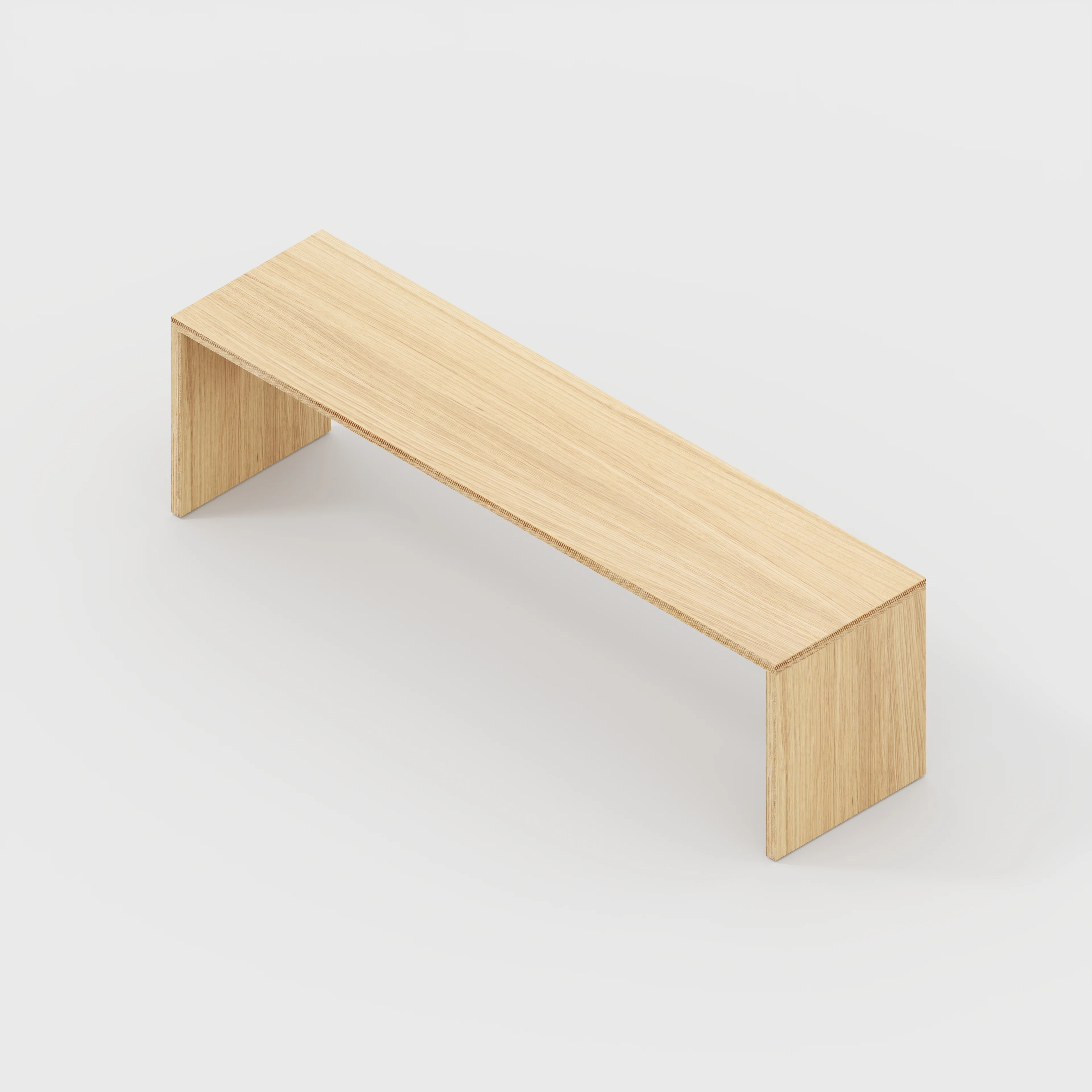 Plywood Bench Seat with Solid Sides - Plywood Oak - 1600(w) x 400(d) - Image 3