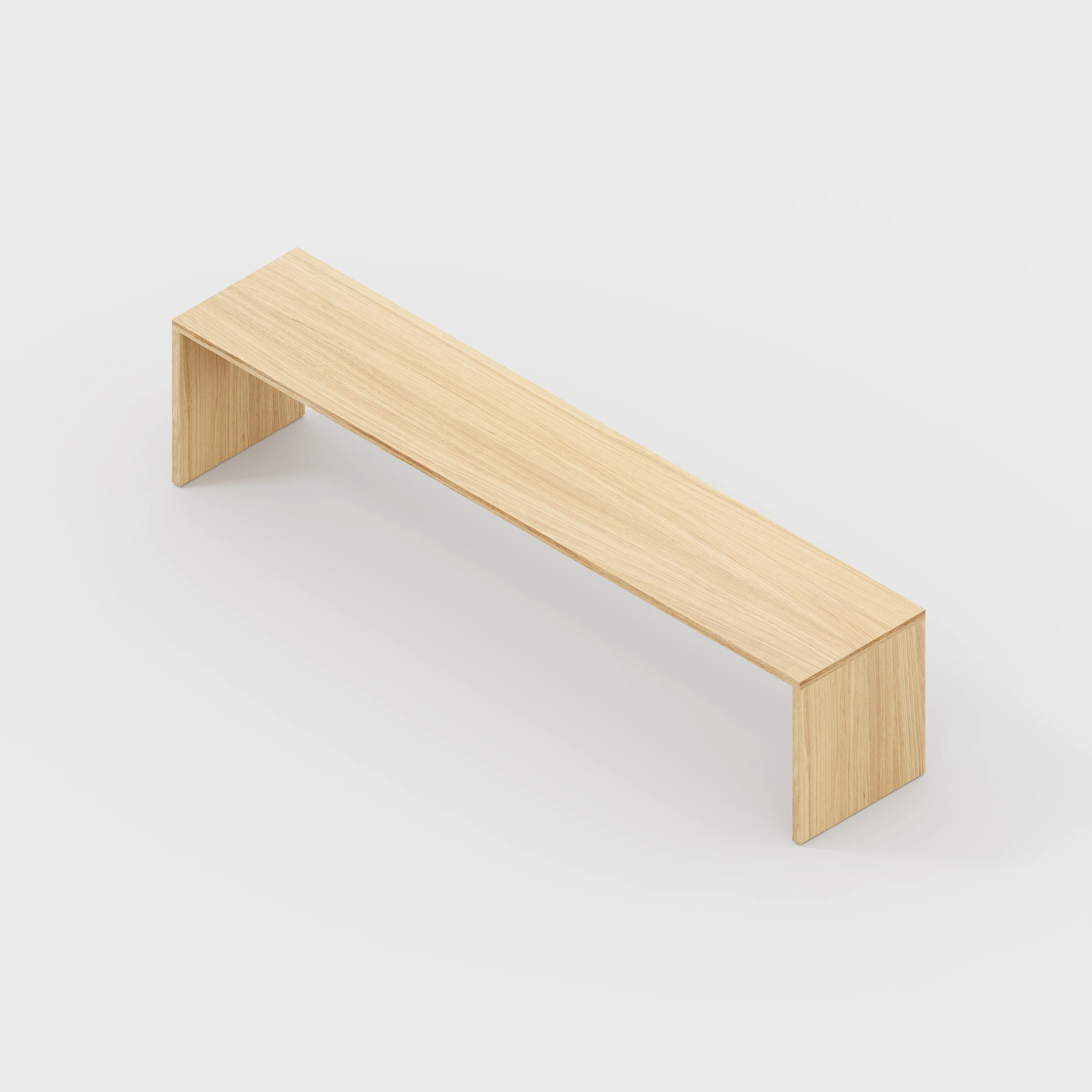 Plywood Bench Seat with Solid Sides - Plywood Oak - 2000(w) x 400(d) - Image 3