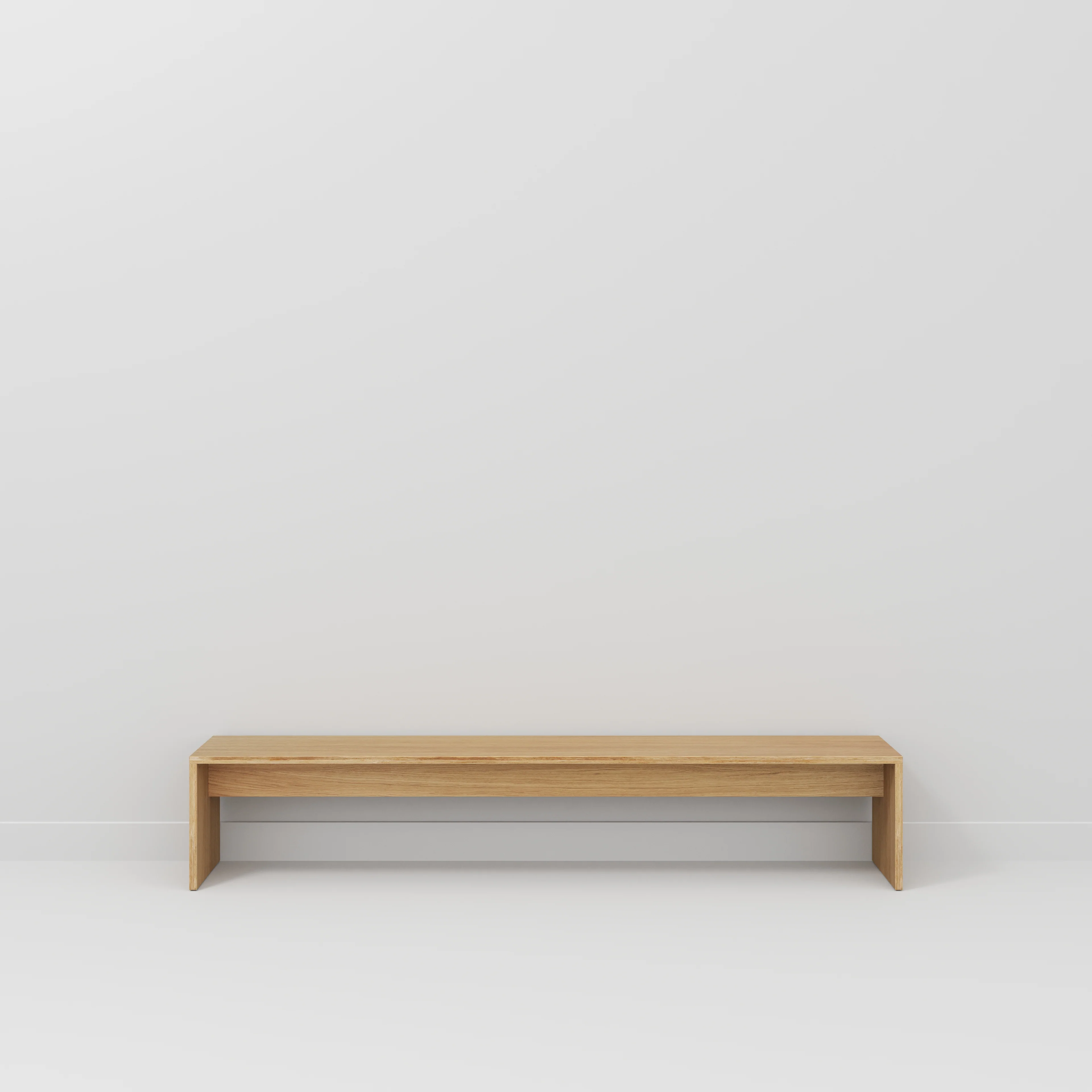 Plywood Bench Seat with Solid Sides - Plywood Oak - 2400(w) x 400(d) - Image 2