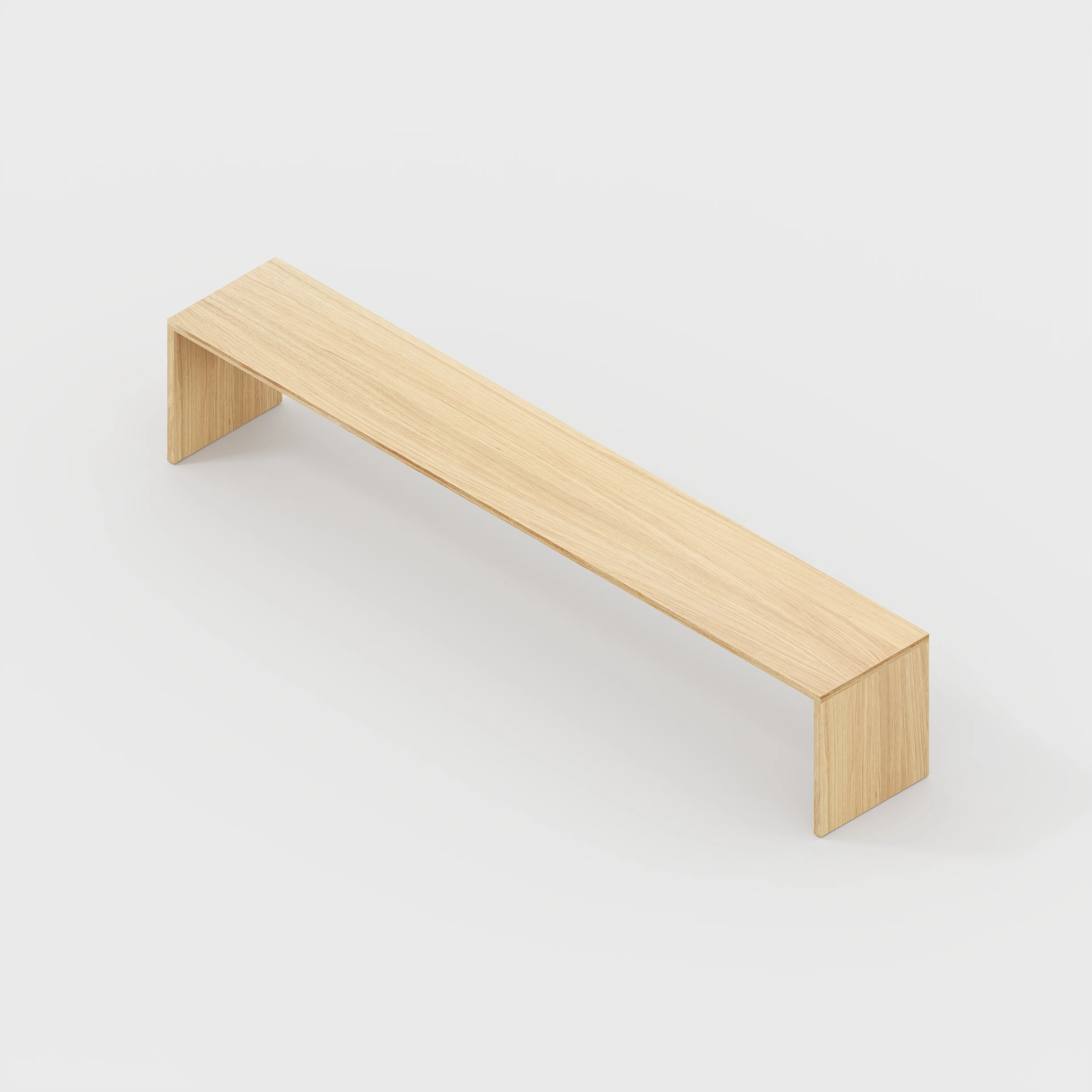 Plywood Bench Seat with Solid Sides - Plywood Oak - 2400(w) x 400(d) - Image 3