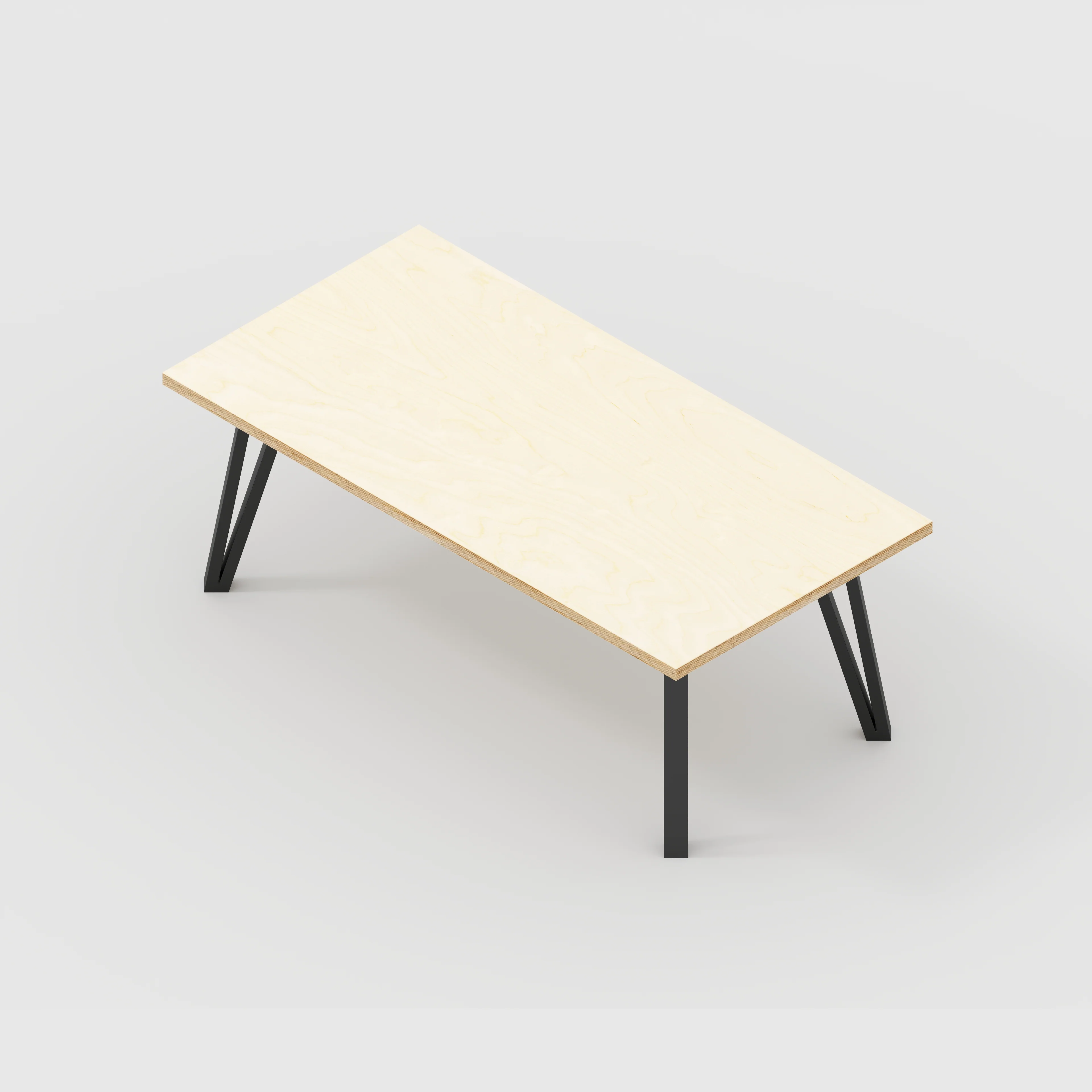 Plywood Coffee Table with Black Box Hairpin Legs - Plywood Birch - 1200(w) x 600(d) x 425(h) - Image 5