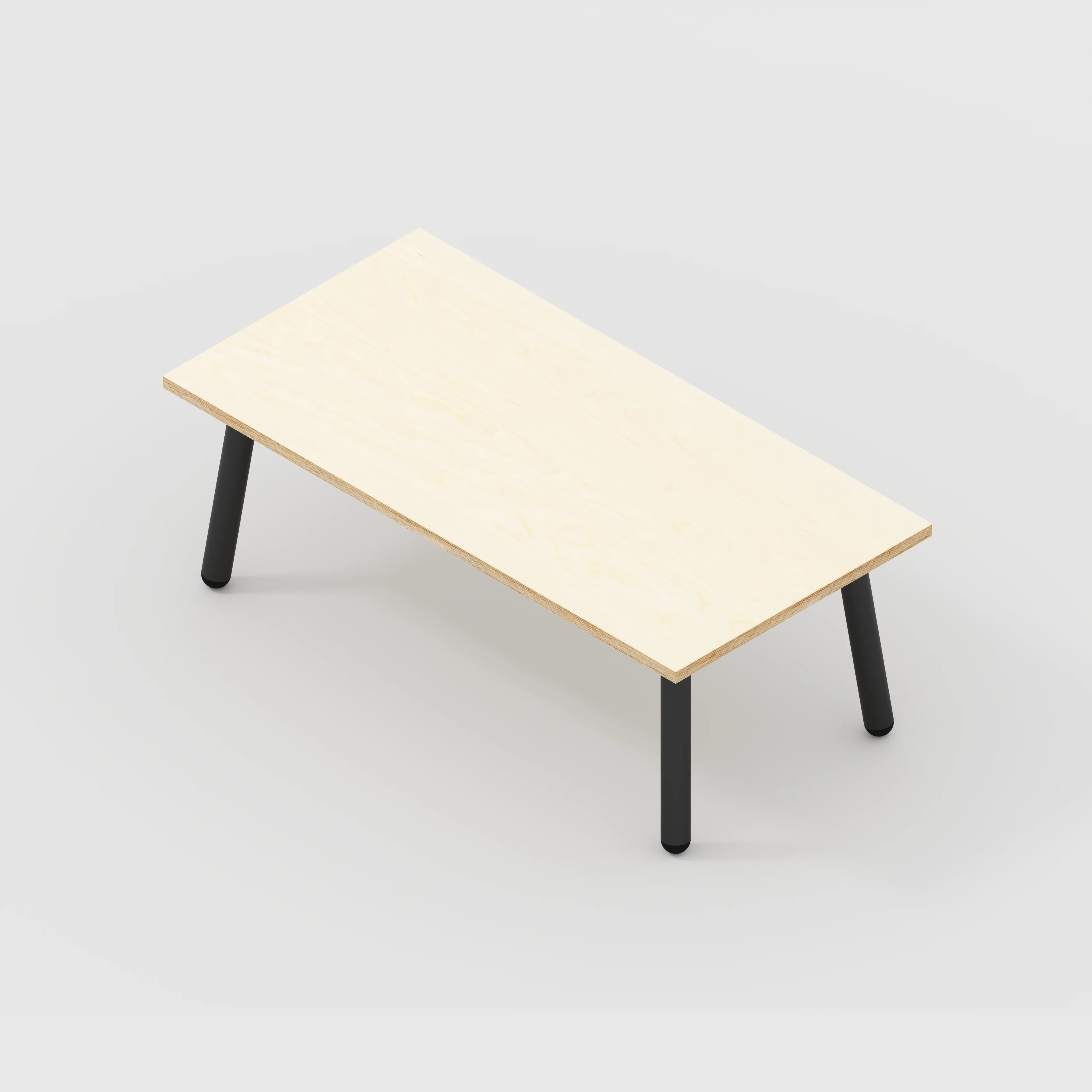Plywood Coffee Table with Black Round Single Pin Legs - Plywood Birch - 1200(w) x 600(d) x 425(h) - Image 5