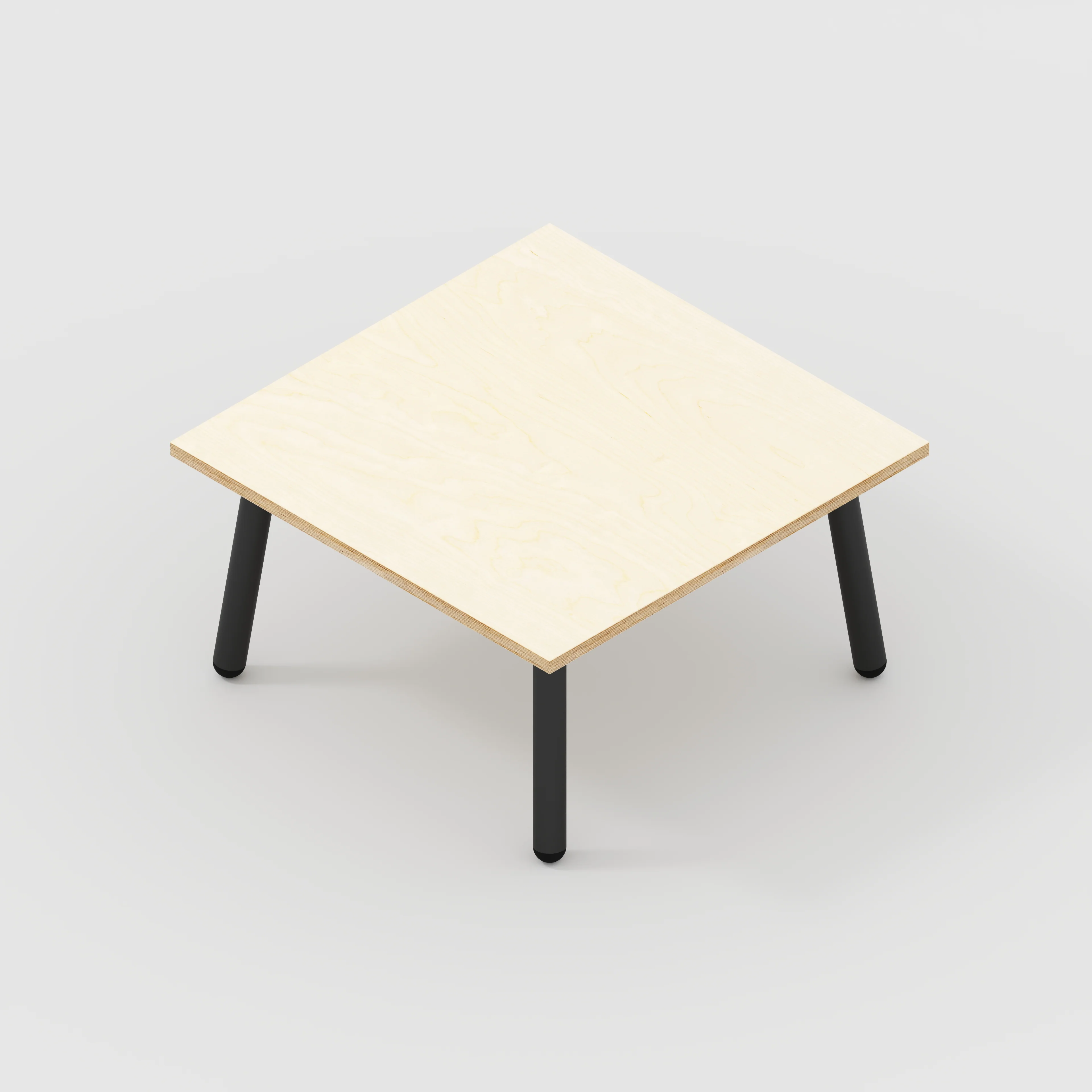 Plywood Coffee Table with Black Round Single Pin Legs - Plywood Birch - 800(w) x 800(d) x 425(h) - Image 5