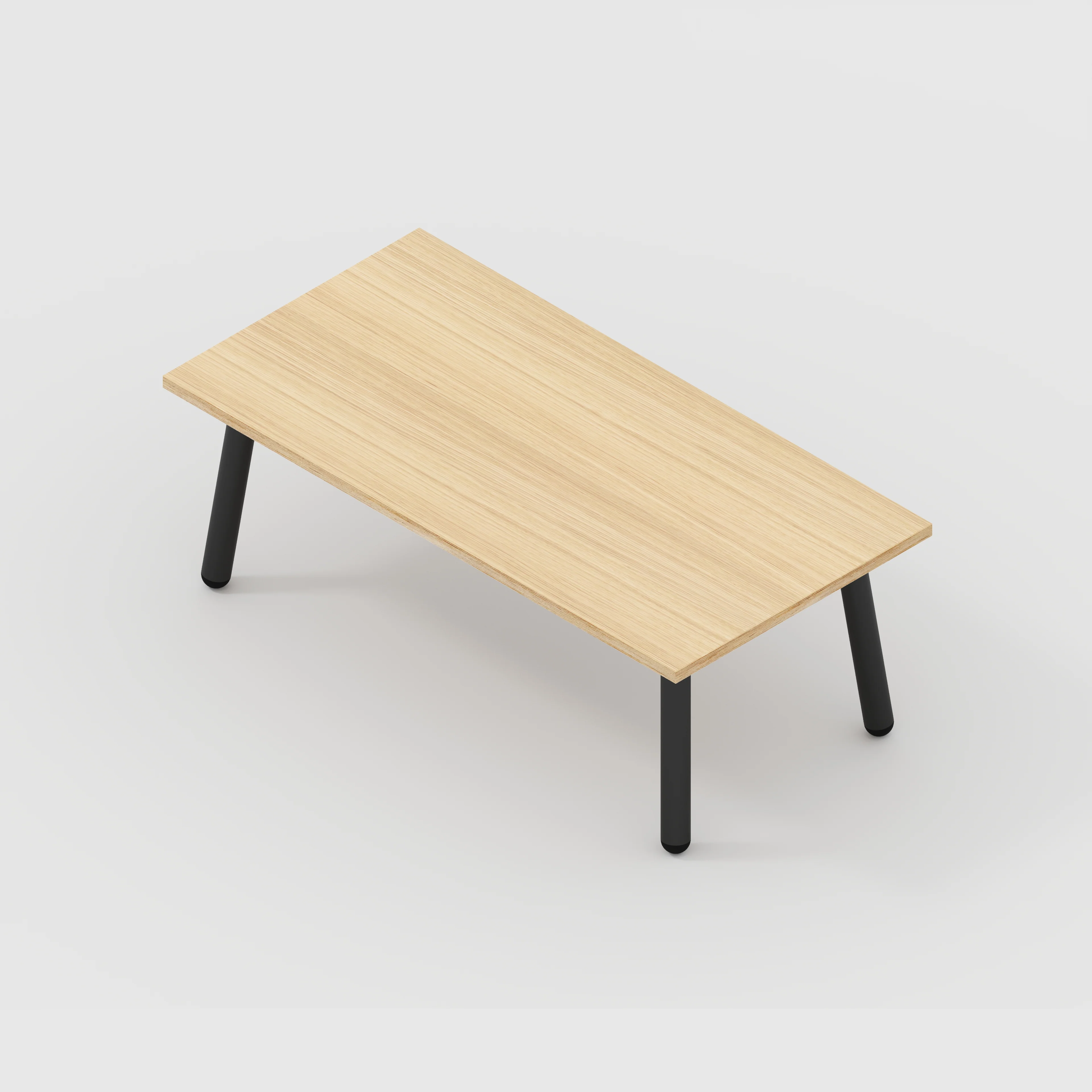 Plywood Coffee Table with Black Round Single Pin Legs - Plywood Oak - 1200(w) x 600(d) x 425(h) - Image 5
