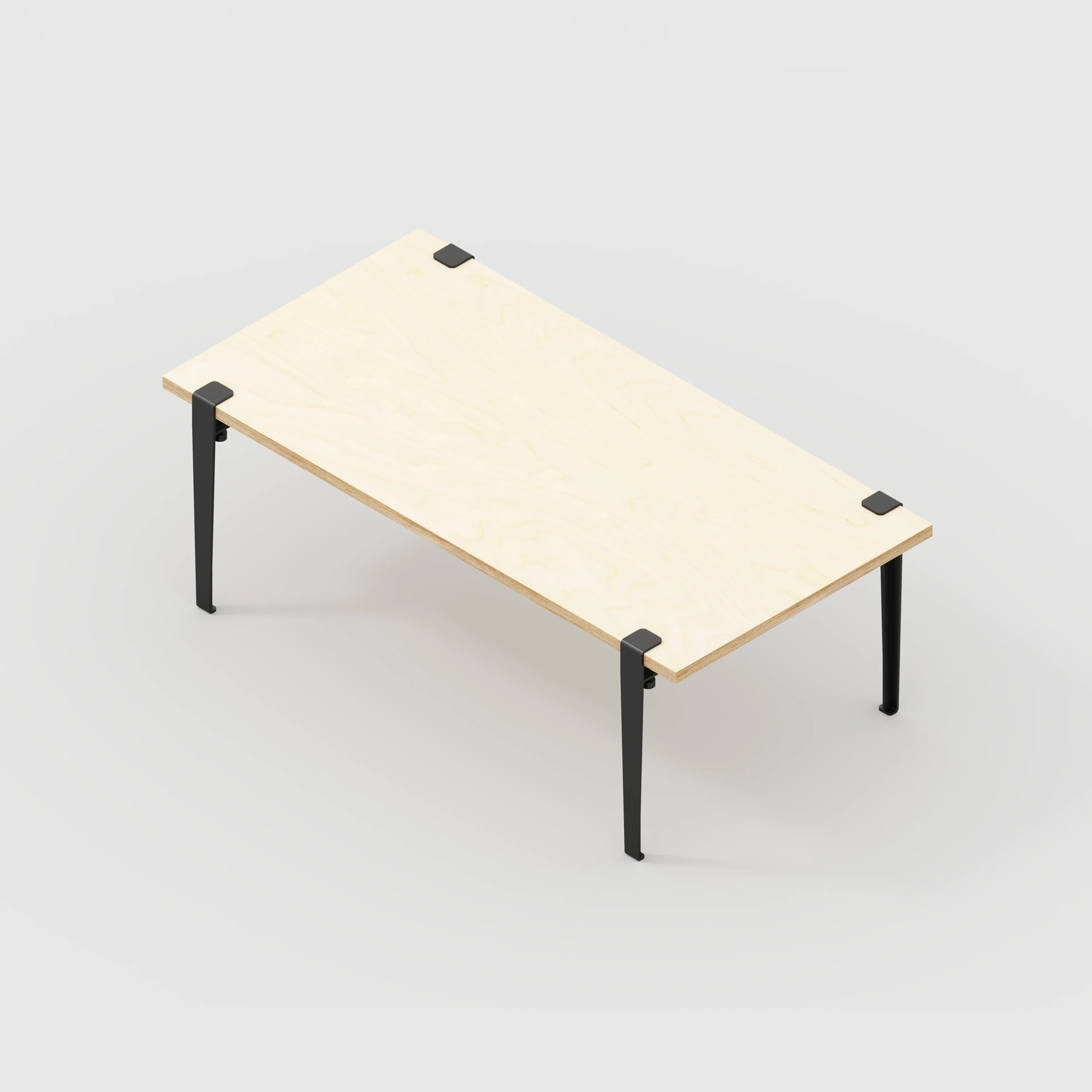 Plywood Coffee Table with Black Tiptoe Legs - Plywood Birch - 1200(w) x 600(d) x 430(h) - Image 5