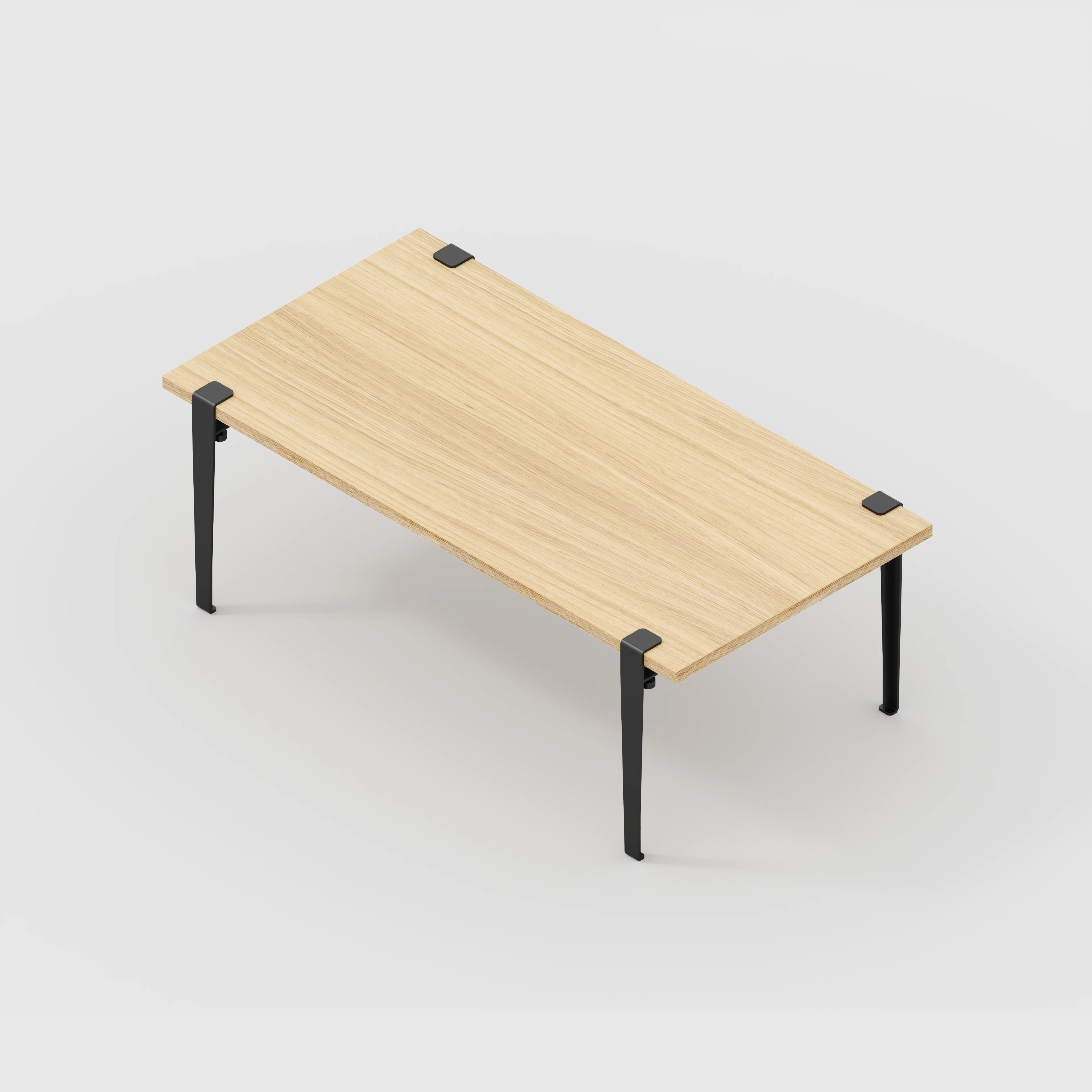 Plywood Coffee Table with Black Tiptoe Legs - Plywood Oak - 1200(w) x 600(d) x 430(h) - Image 5