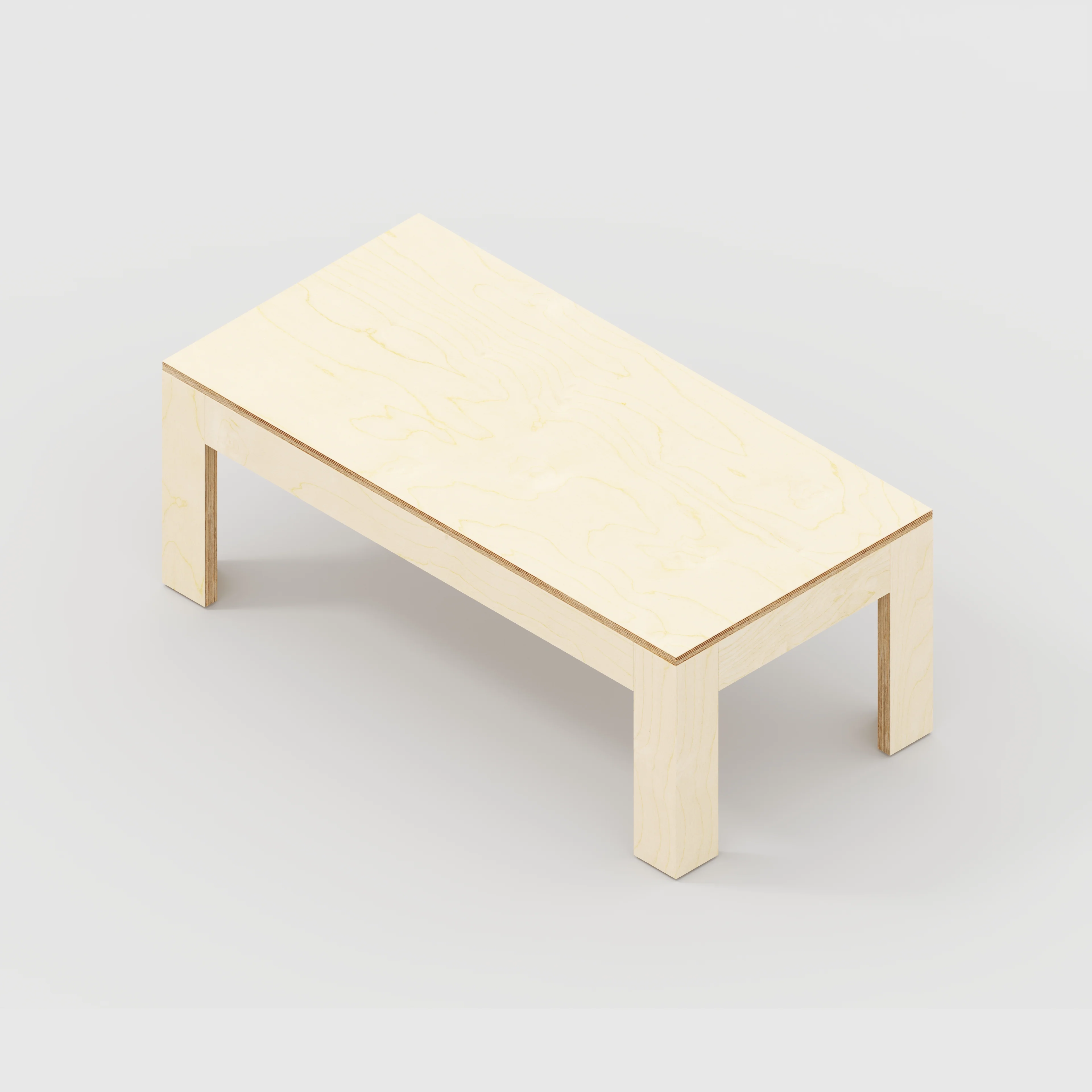 Plywood Coffee Table with Solid Frame - Plywood Birch - 1200(w) x 600(d) x 450(h) - Image 5