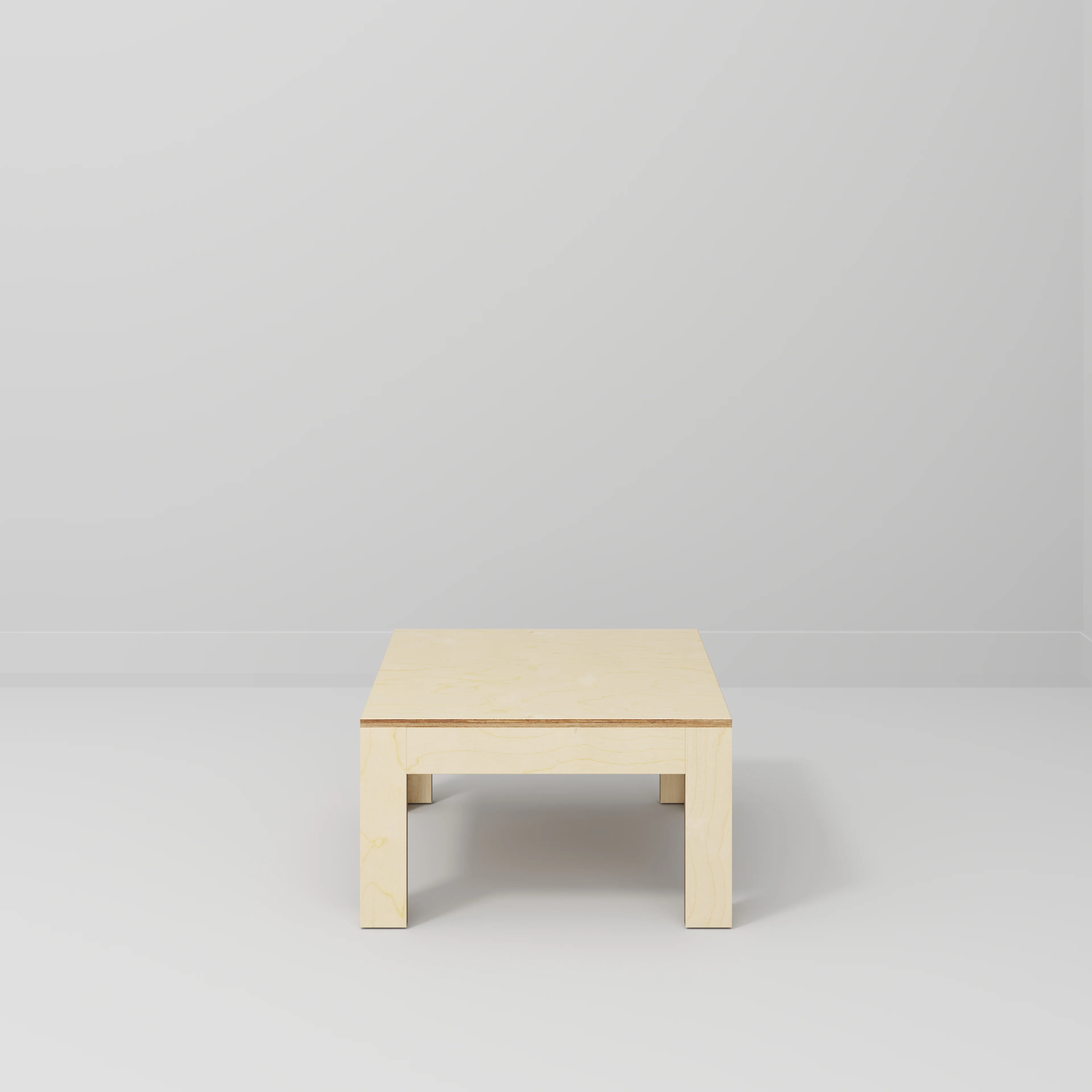 Plywood Coffee Table with Solid Frame - Plywood Birch - 800(w) x 800(d) x 450(h) - Image 2
