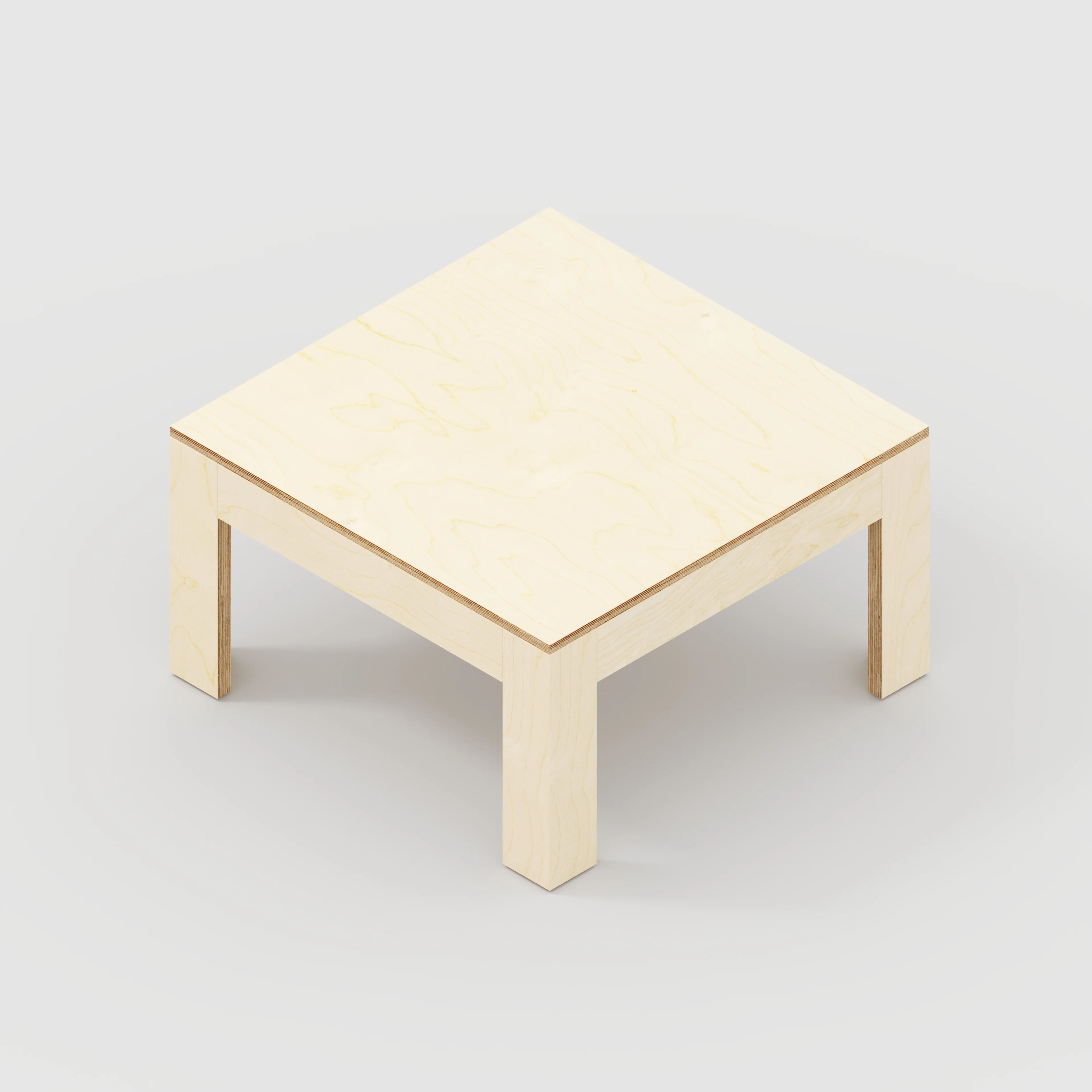 Plywood Coffee Table with Solid Frame - Plywood Birch - 800(w) x 800(d) x 450(h) - Image 5