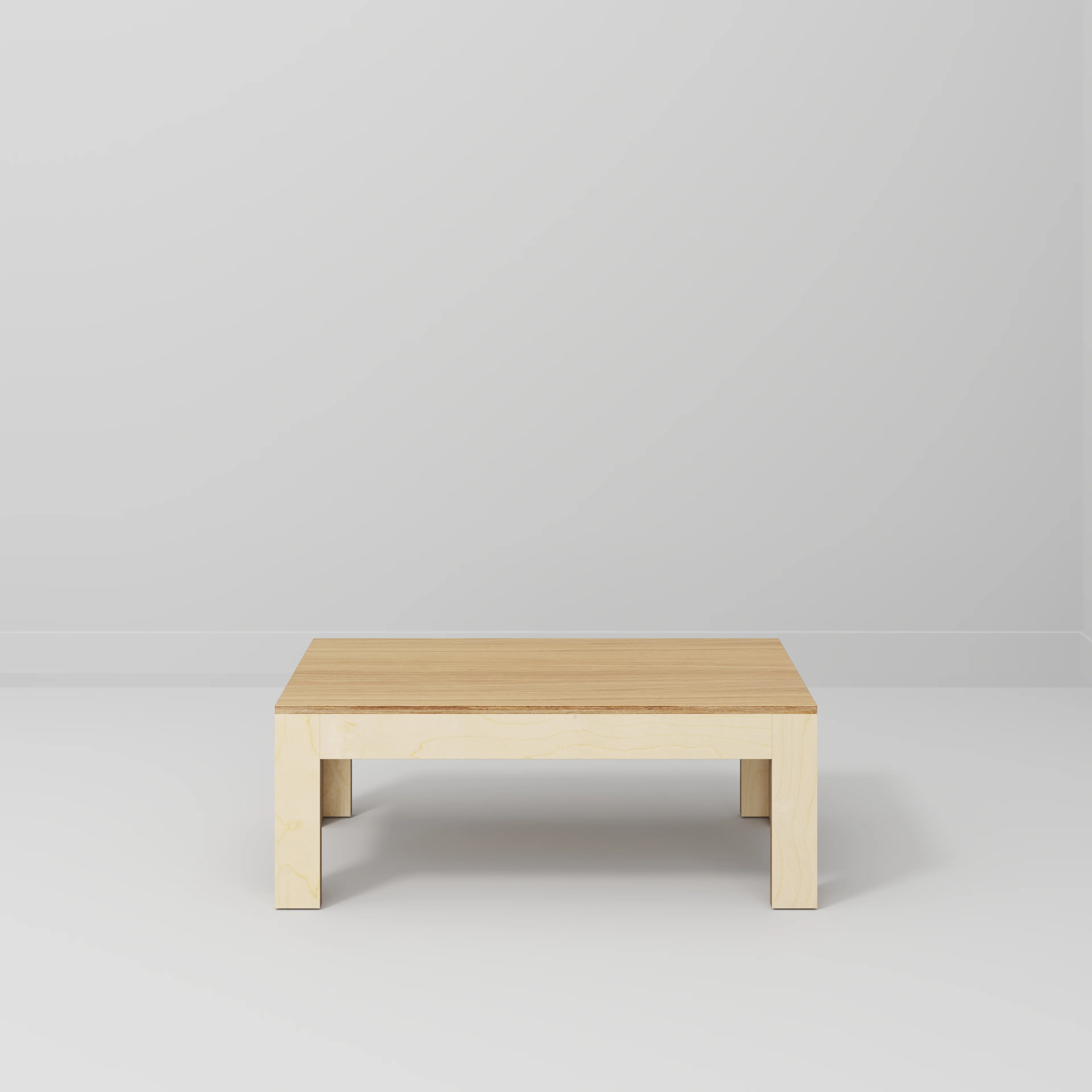 Plywood Coffee Table with Solid Frame - Plywood Oak - 1200(w) x 600(d) x 450(h) - Image 2