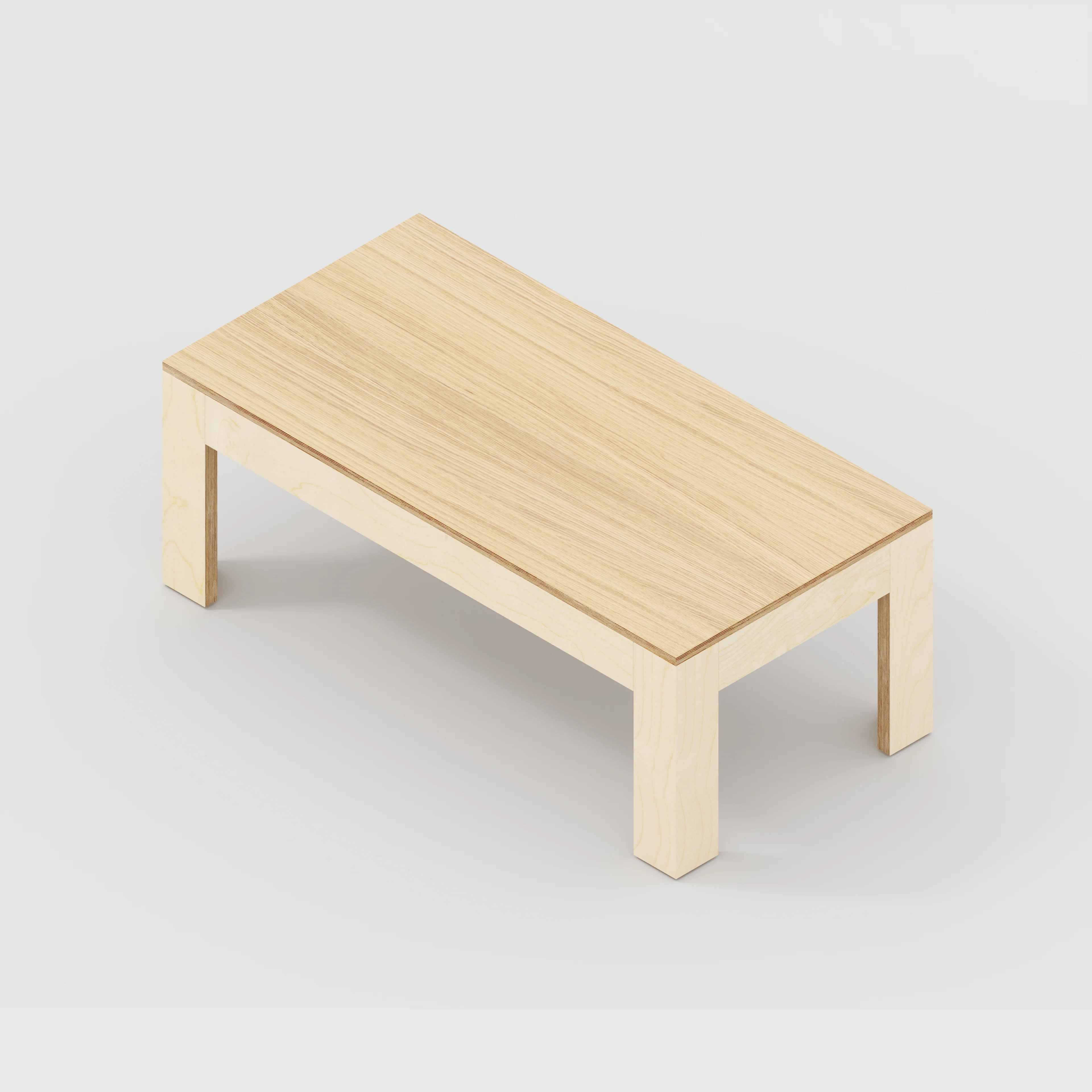 Plywood Coffee Table with Solid Frame - Plywood Oak - 1200(w) x 600(d) x 450(h) - Image 5
