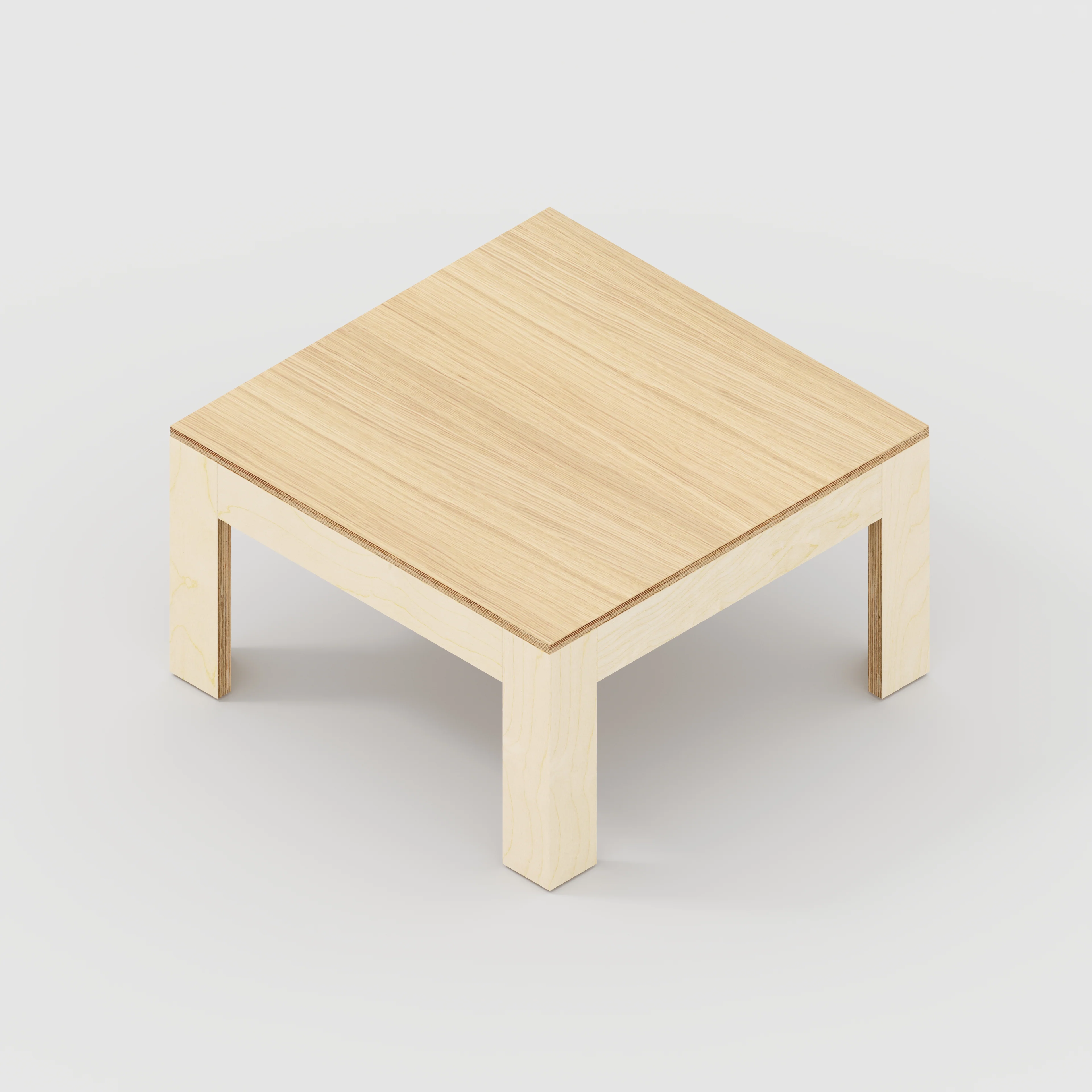 Plywood Coffee Table with Solid Frame - Plywood Oak - 800(w) x 800(d) x 450(h) - Image 5