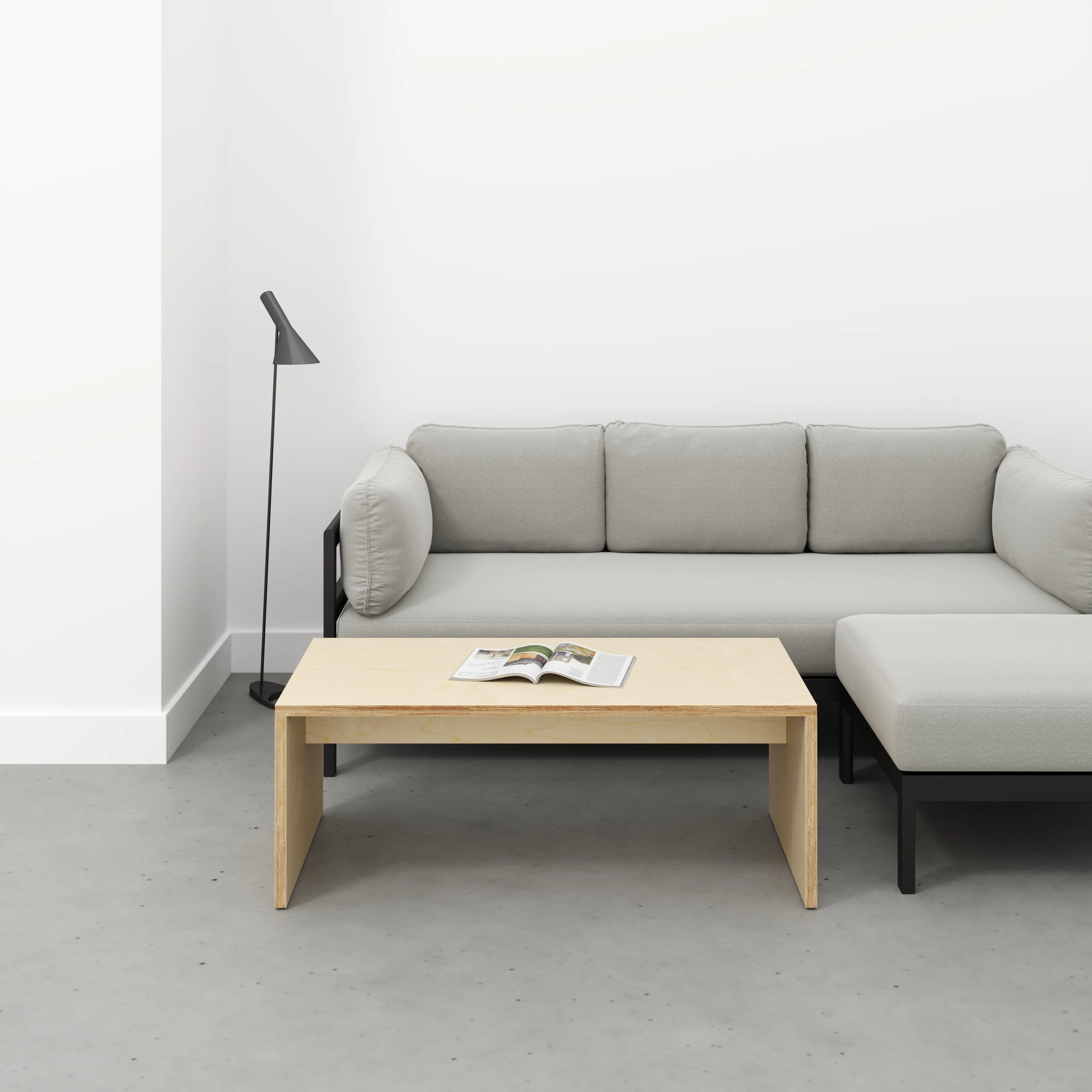 Plywood Coffee Table with Solid Sides - Plywood Birch - 1200(w) x 600(d) x 450(h) - Image 2