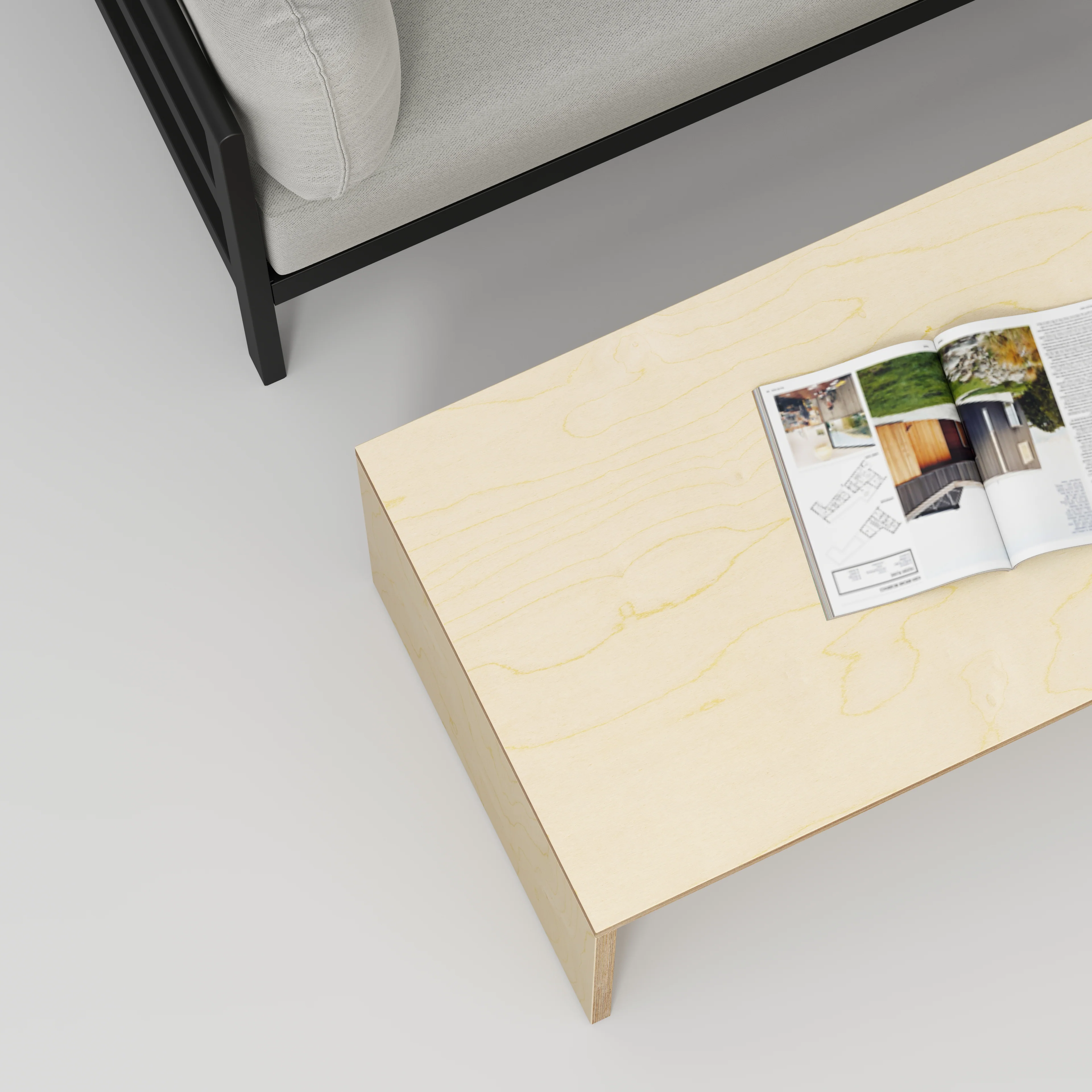 Plywood Coffee Table with Solid Sides - Plywood Birch - 1200(w) x 600(d) x 450(h) - Image 3