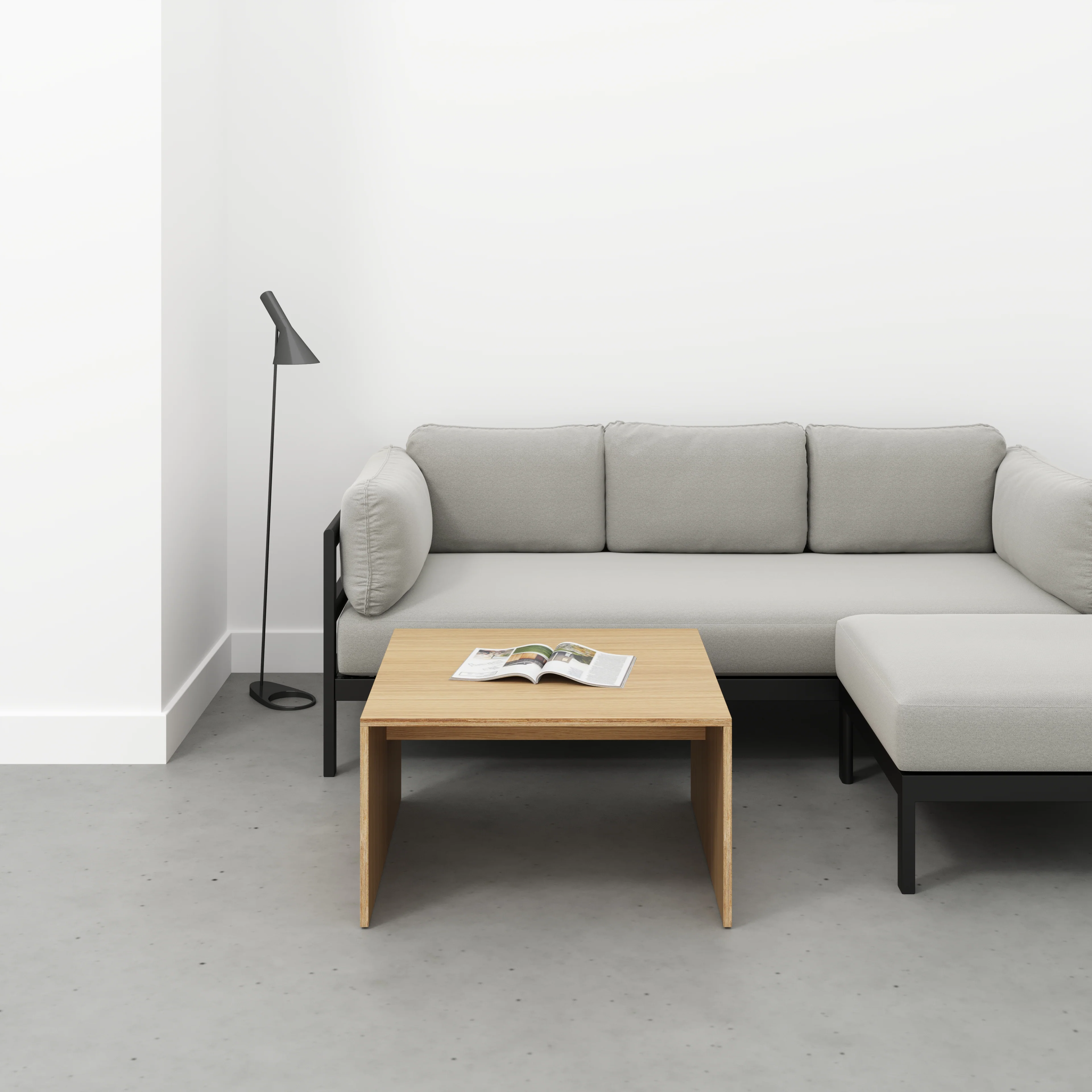 Plywood Coffee Table with Solid Sides - Plywood Oak - 800(w) x 800(d) - Image 2