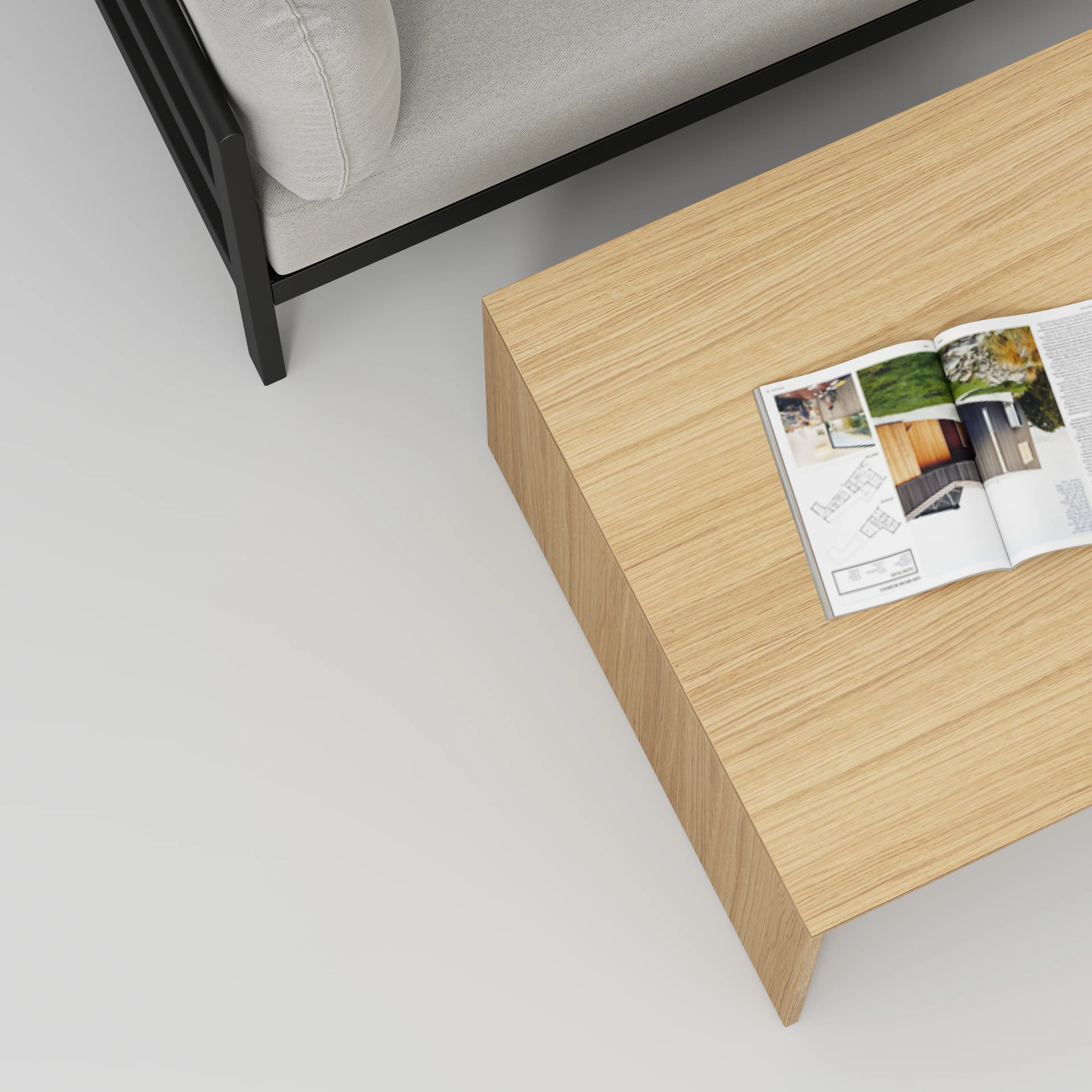 Plywood Coffee Table with Solid Sides - Plywood Oak - 800(w) x 800(d) - Image 3