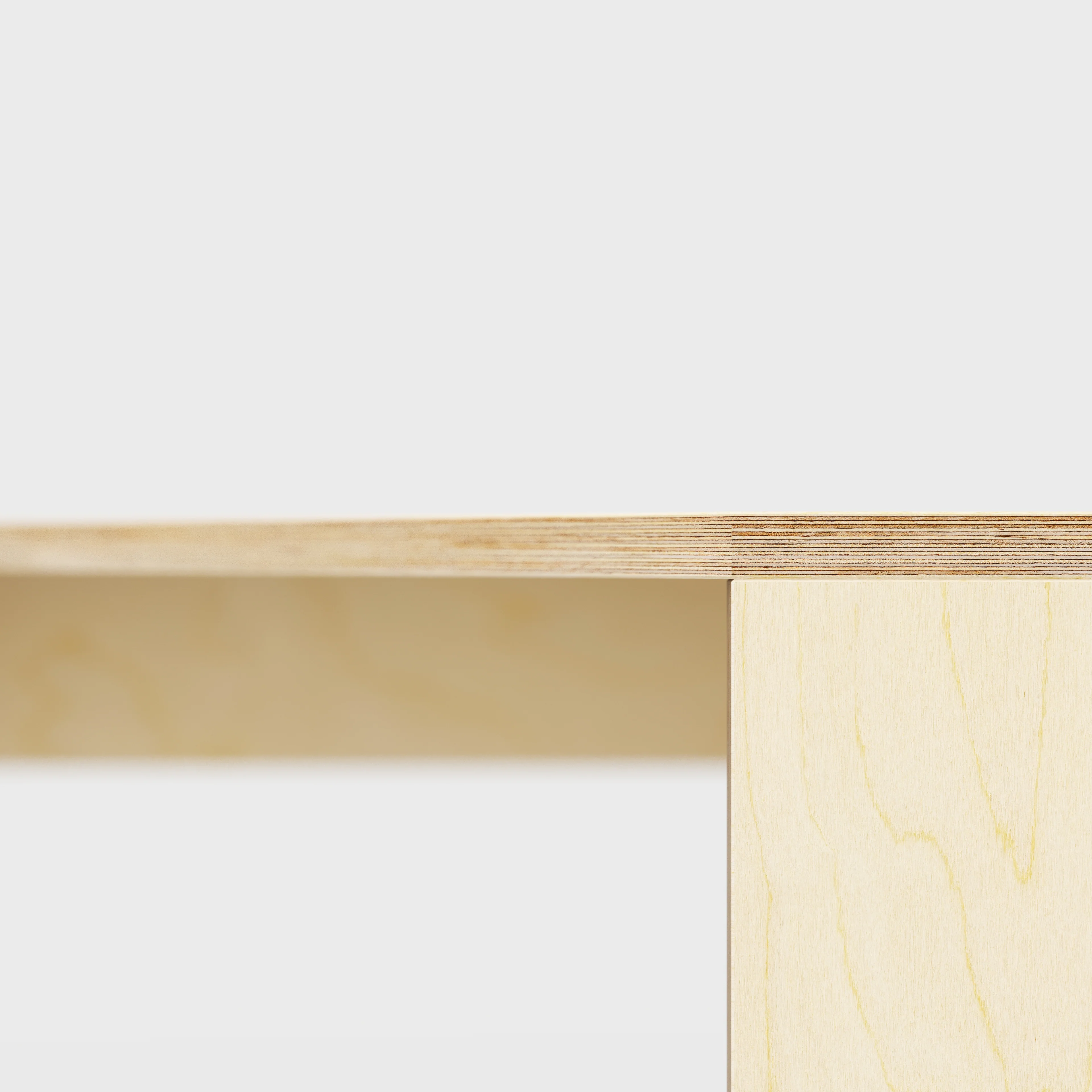 Plywood Corner Desk with Solid Sides - Plywood Birch - 1000(w) x 1000(d) x 750(h) - Image 4