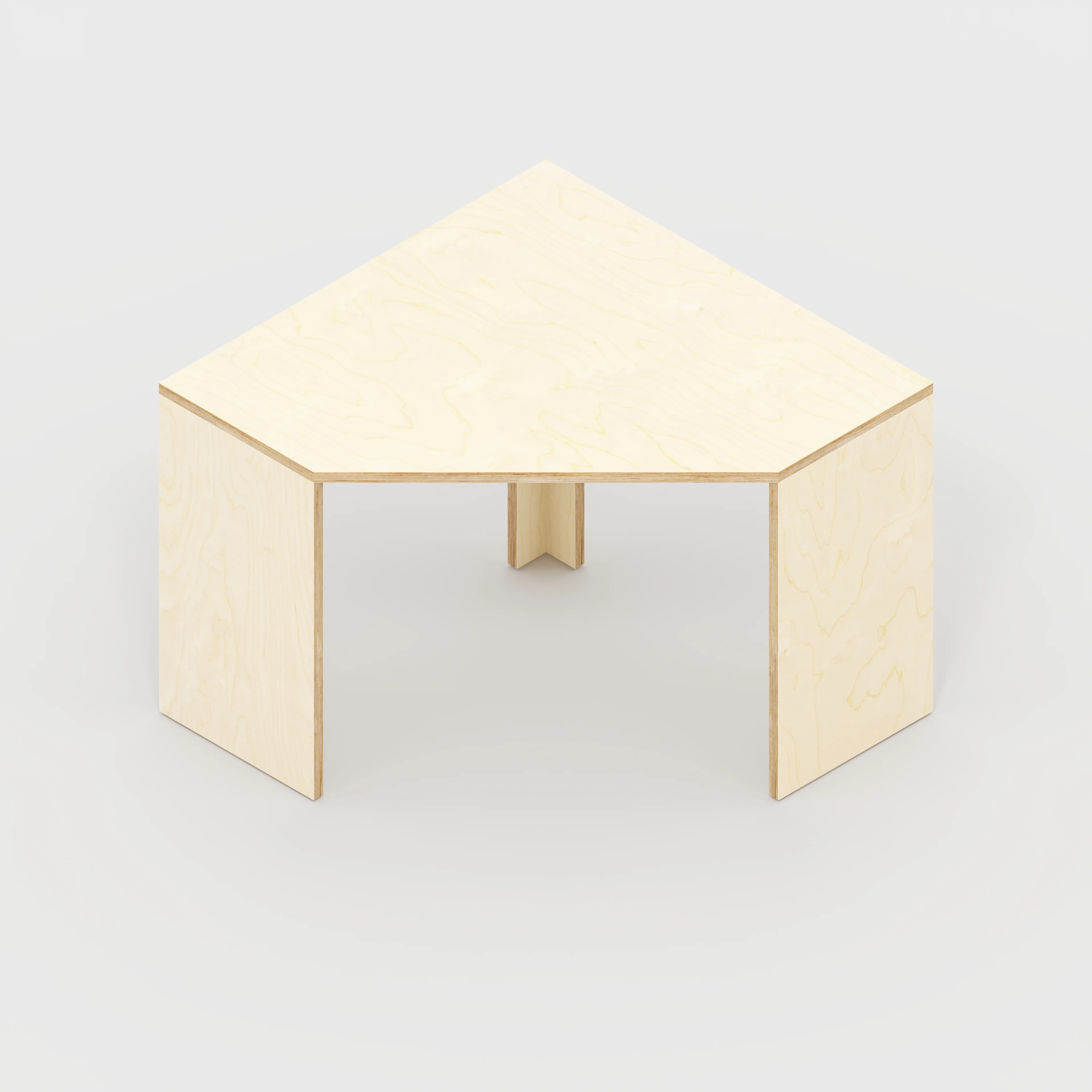 Plywood Corner Desk with Solid Sides - Plywood Birch - 1000(w) x 1000(d) x 750(h) - Image 5