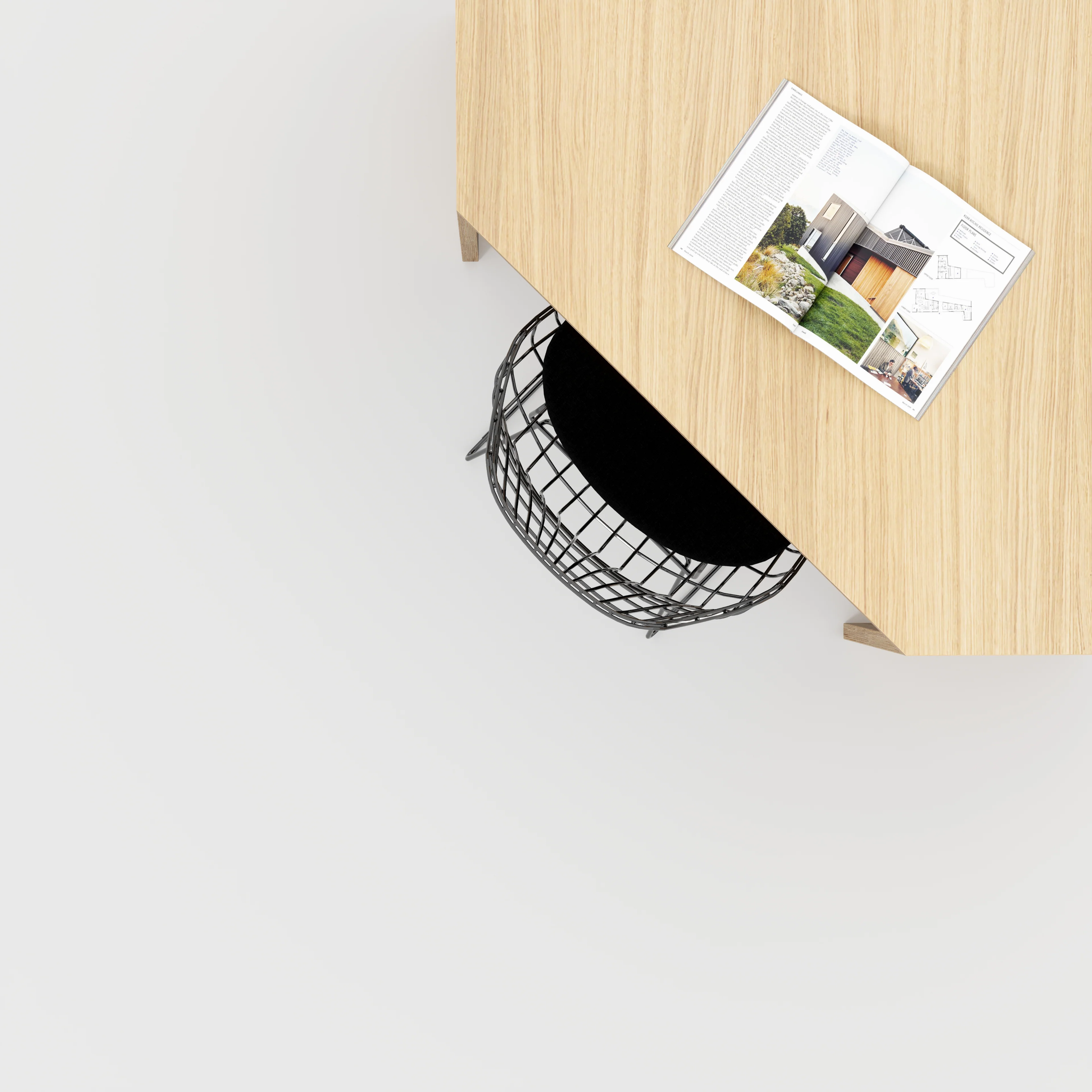 Plywood Corner Desk with Solid Sides - Plywood Oak - 1000(w) x 1000(d) x 750(h) - Image 3