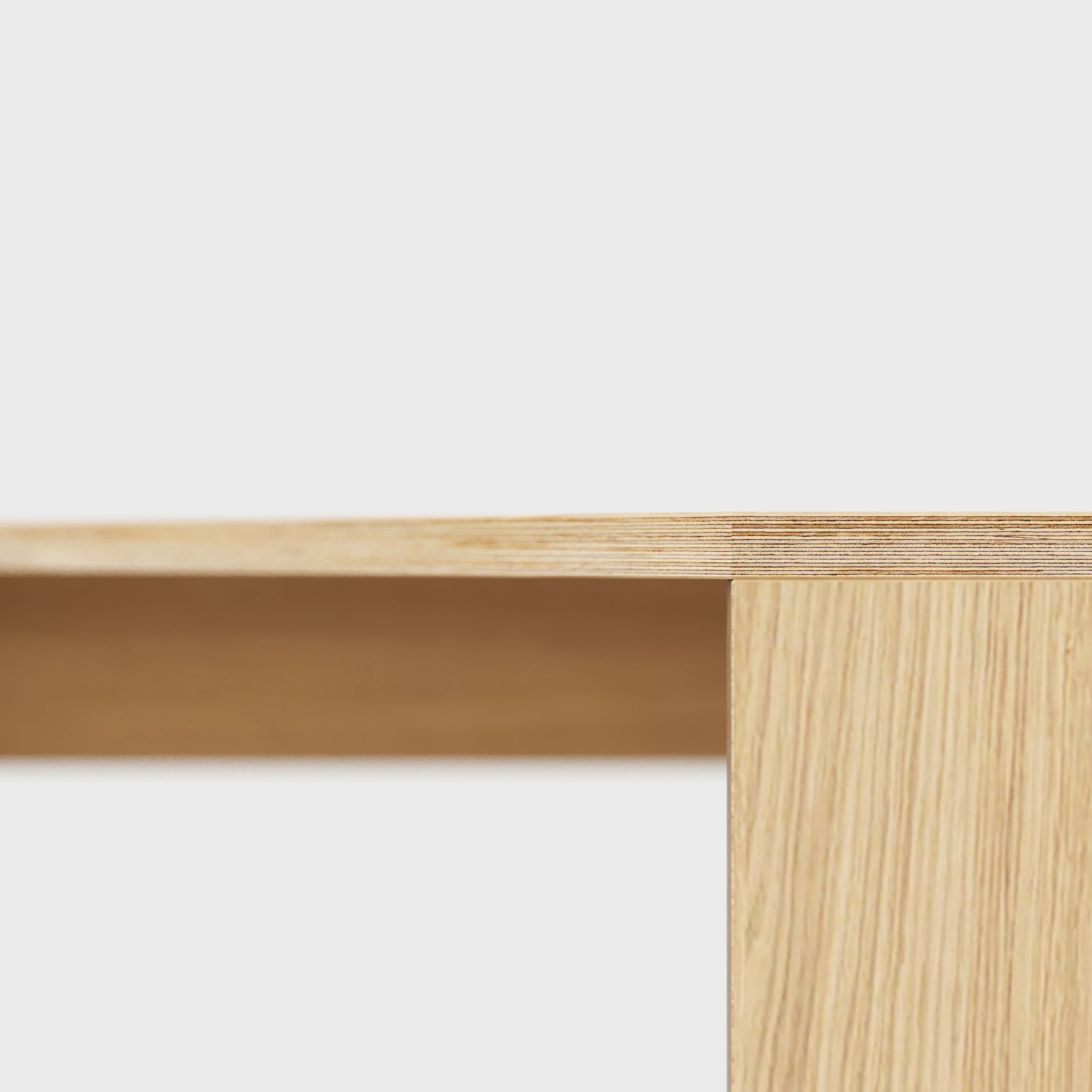 Plywood Corner Desk with Solid Sides - Plywood Oak - 1000(w) x 1000(d) x 750(h) - Image 4