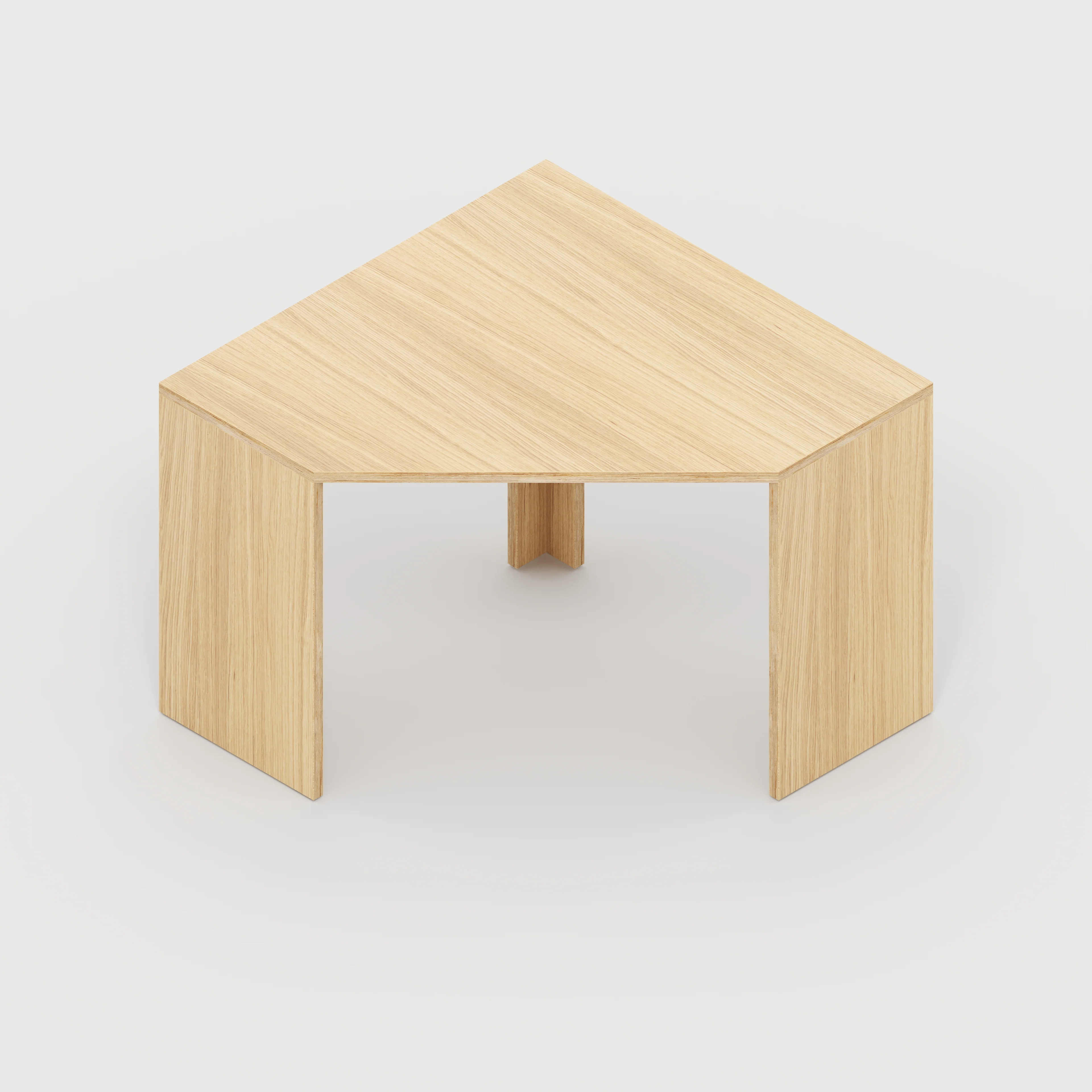Plywood Corner Desk with Solid Sides - Plywood Oak - 1000(w) x 1000(d) x 750(h) - Image 5
