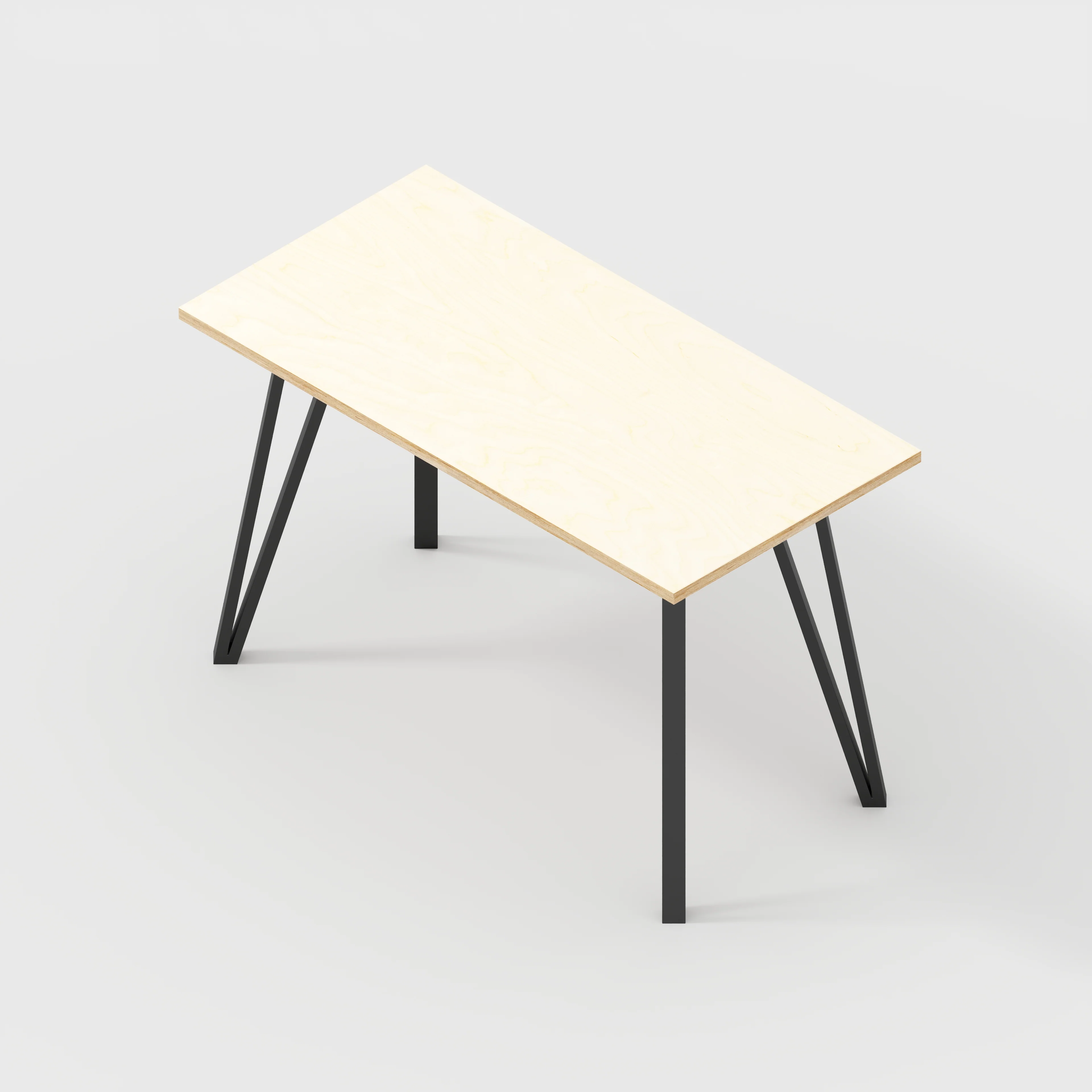Plywood Desk with Black Box Hairpin Legs - Plywood Birch - 1200(w) x 600(d) x 735(h) - Image 5