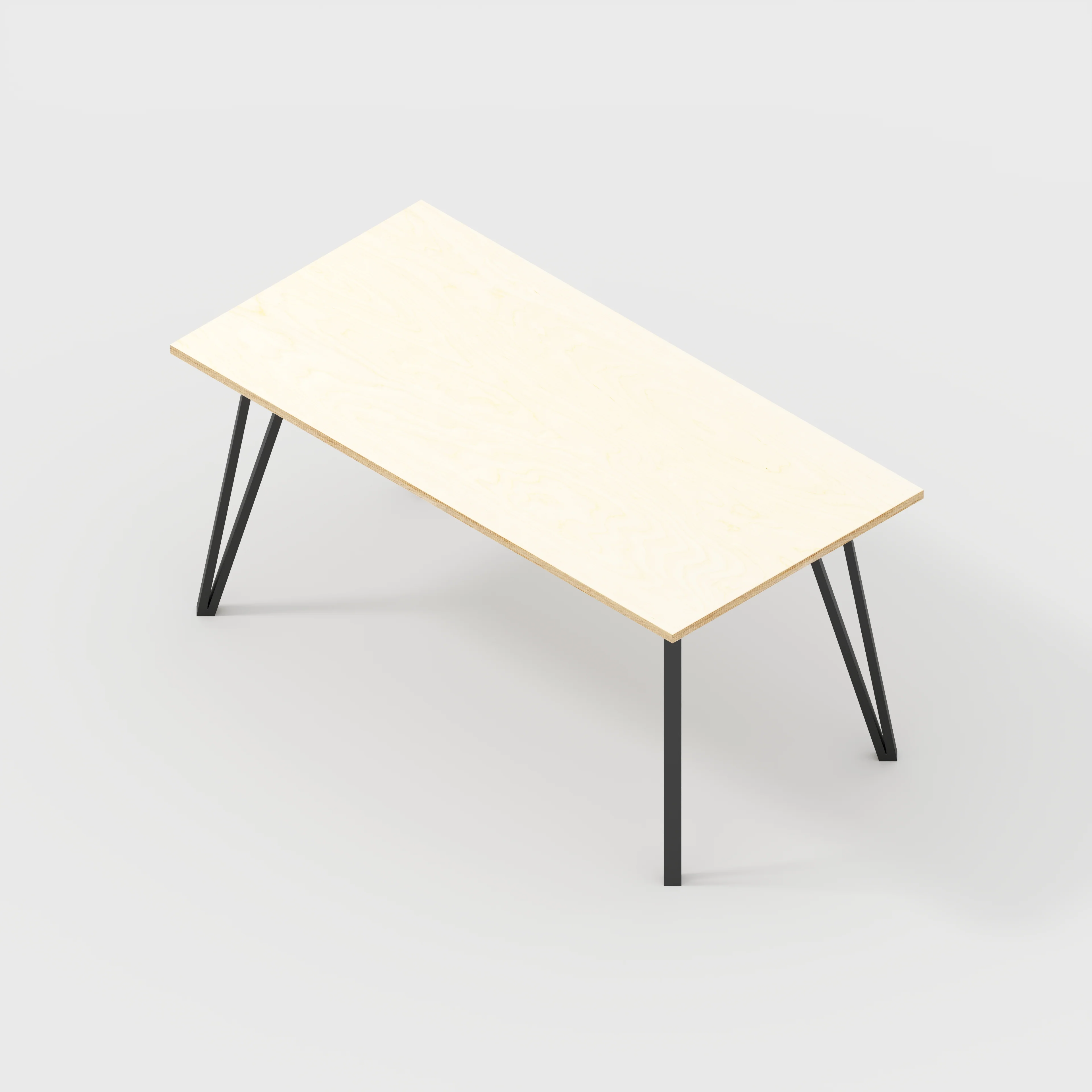 Plywood Desk with Black Box Hairpin Legs - Plywood Birch - 1600(w) x 800(d) x 735(h) - Image 5