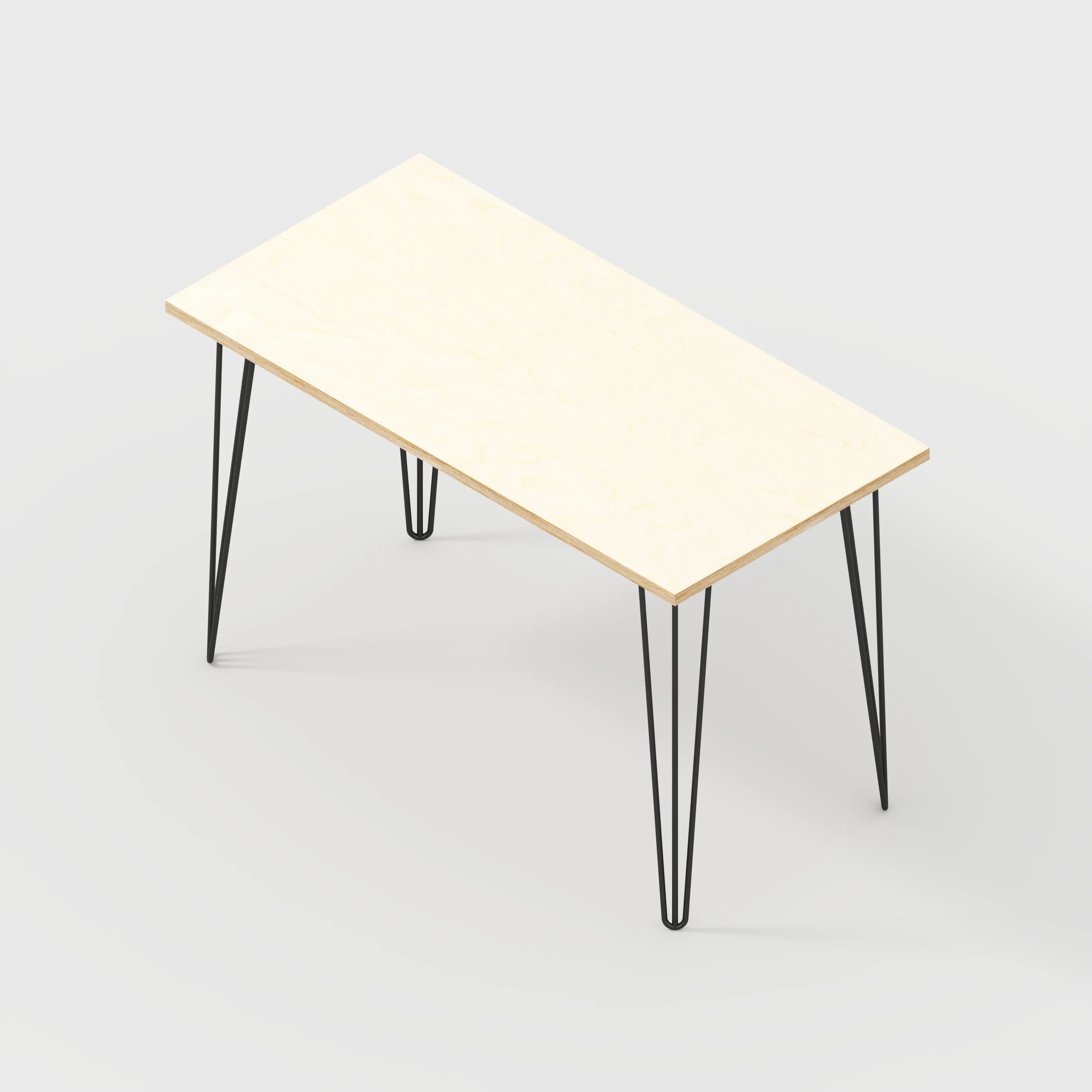 Plywood Desk with Black Hairpin Legs - Plywood Birch - 1200(w) x 600(d) x 735(h) - Image 5