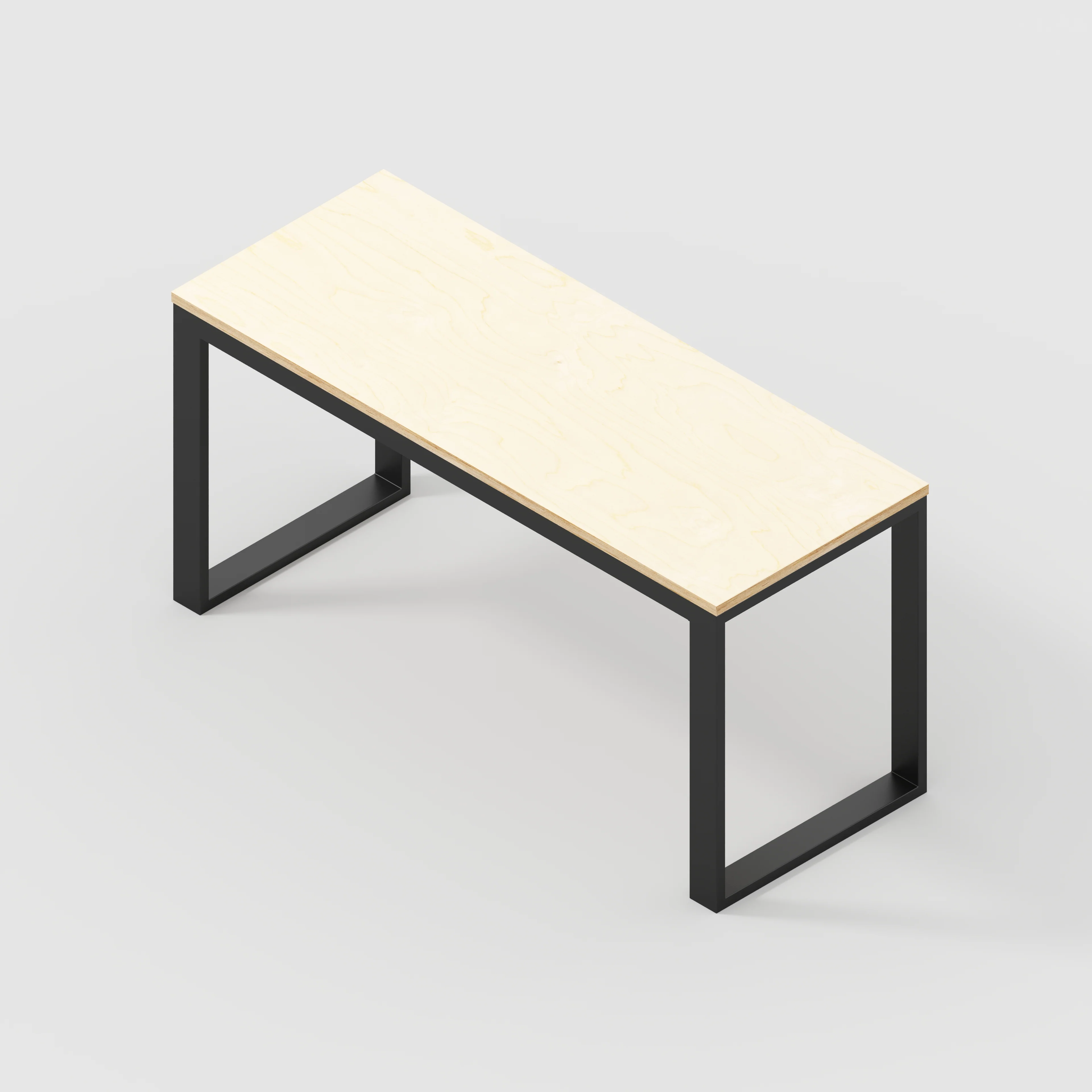 Plywood Desk with Black Industrial Frame - Plywood Birch - 1500(w) x 585(d) x 735(h) - Image 5