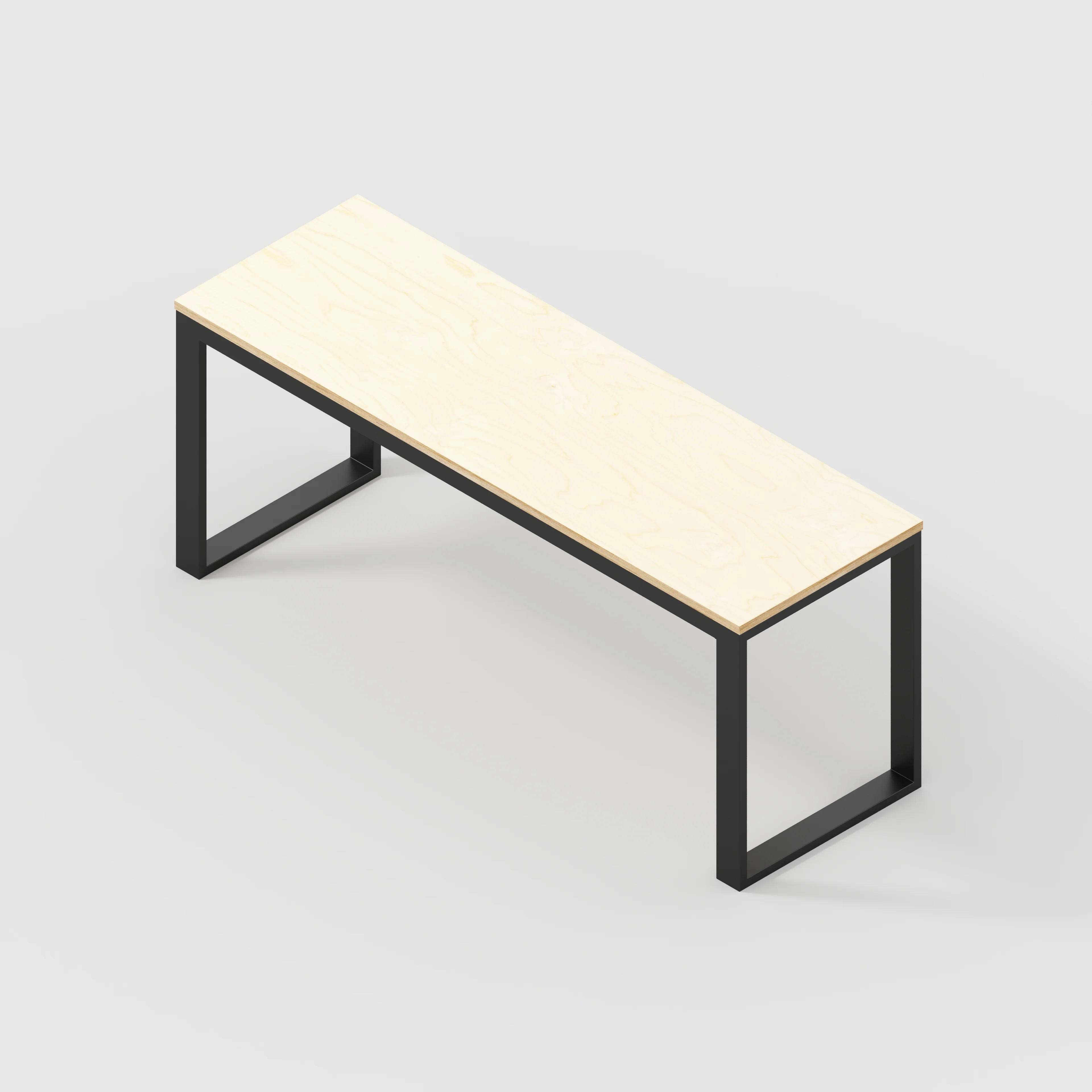 Plywood Desk with Black Industrial Frame - Plywood Birch - 1800(w) x 585(d) x 735(h) - Image 5