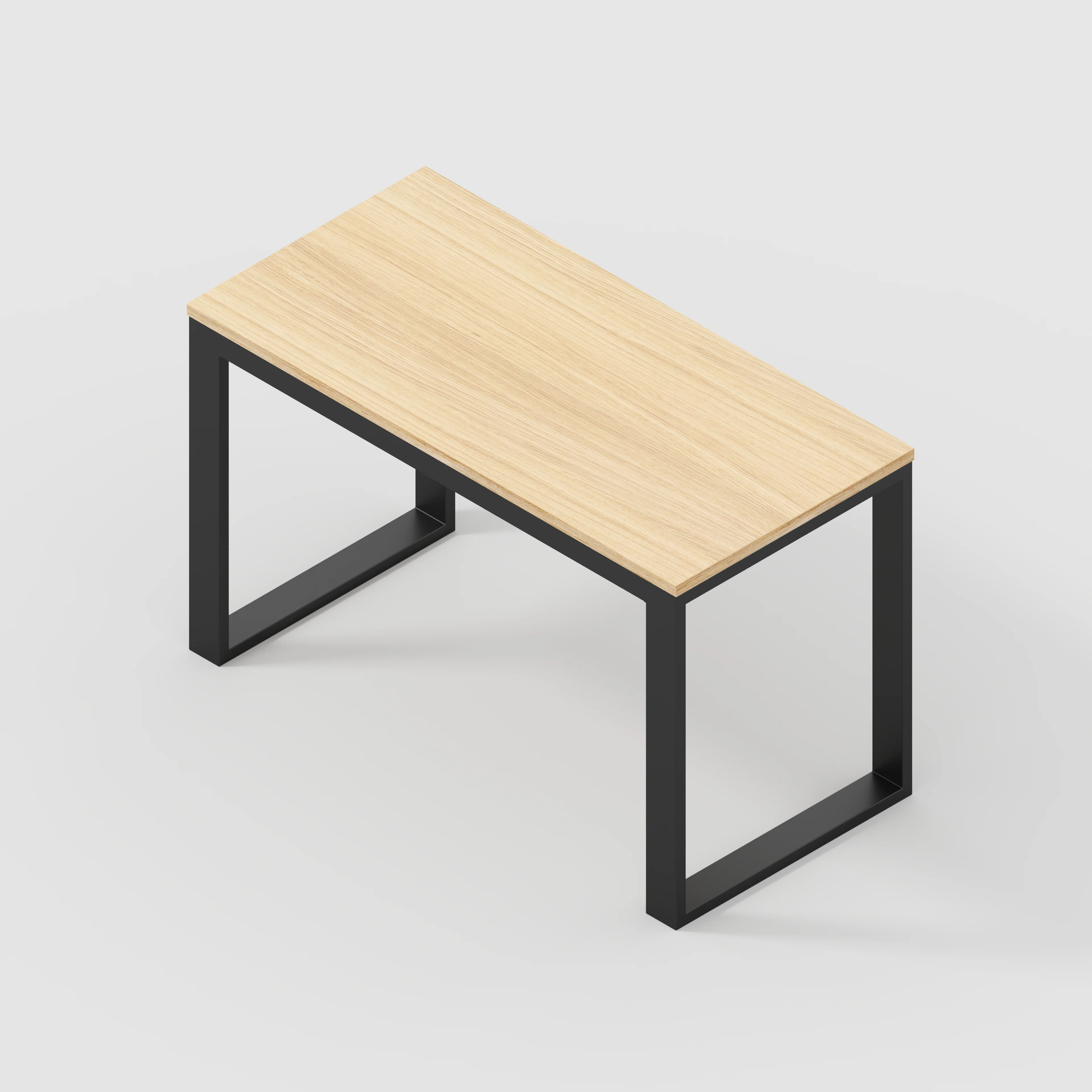 Plywood Desk with Black Industrial Frame - Plywood Oak - 1200(w) x 585(d) x 735(h) - Image 5