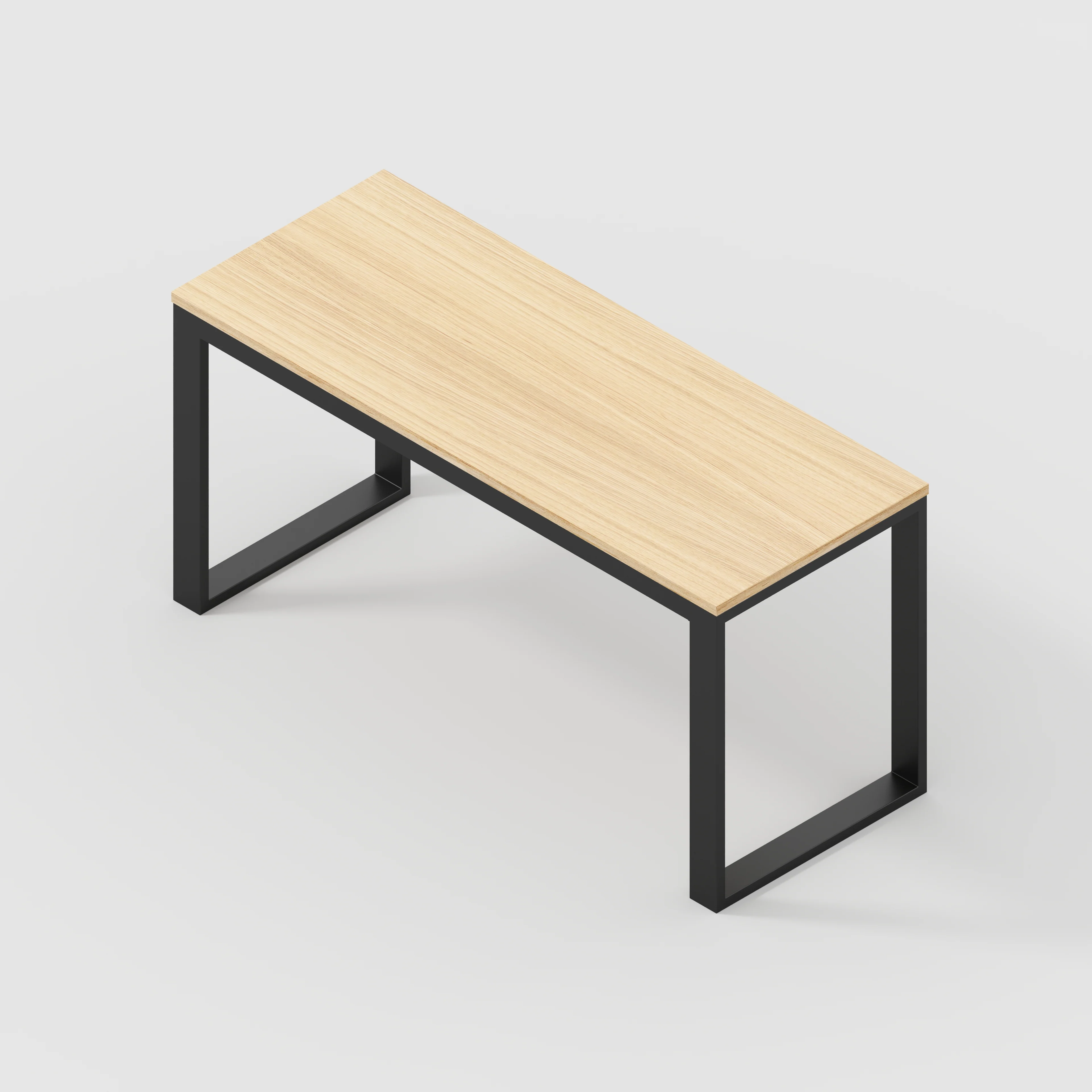 Plywood Desk with Black Industrial Frame - Plywood Oak - 1500(w) x 585(d) x 735(h) - Image 5