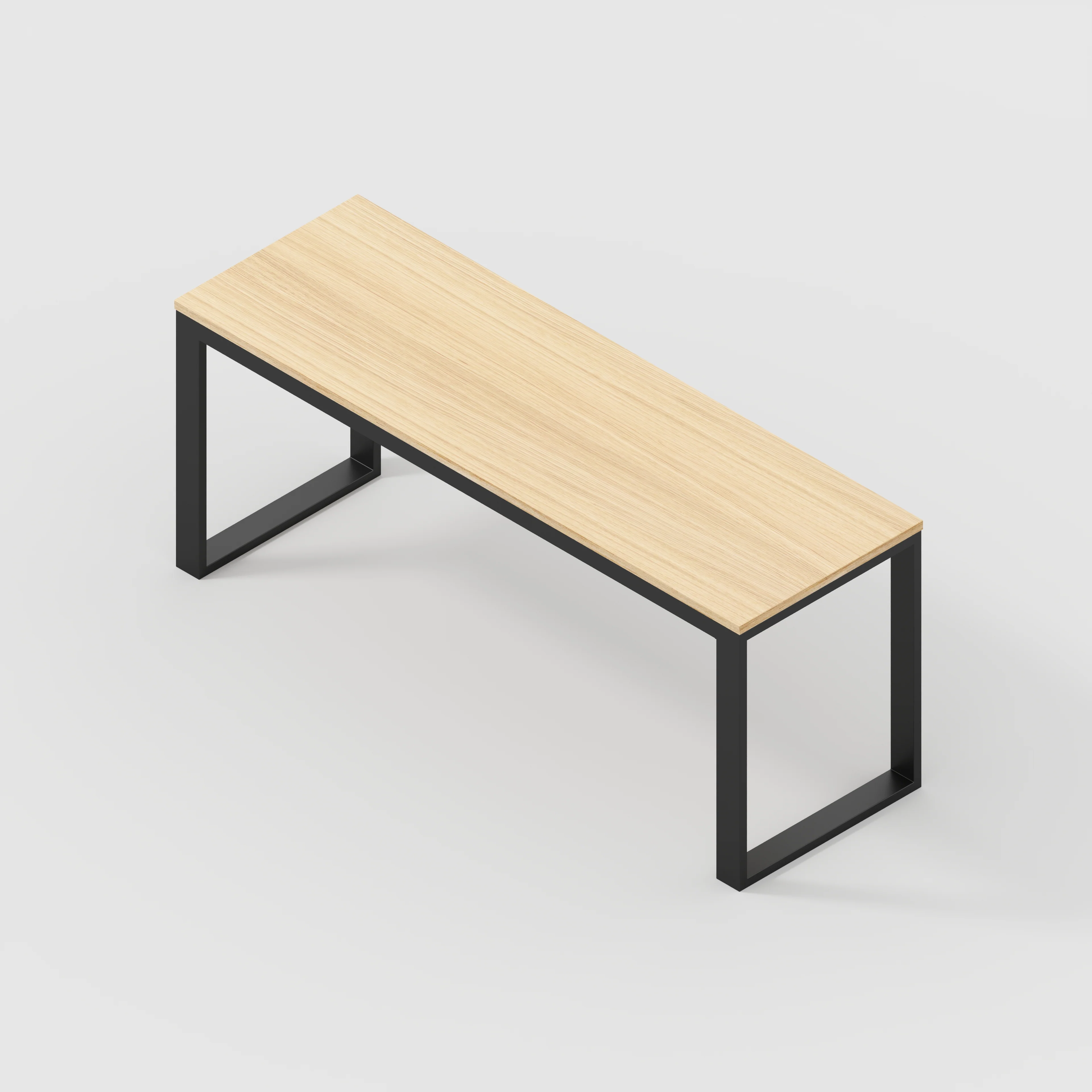 Plywood Desk with Black Industrial Frame - Plywood Oak - 1800(w) x 585(d) x 735(h) - Image 5