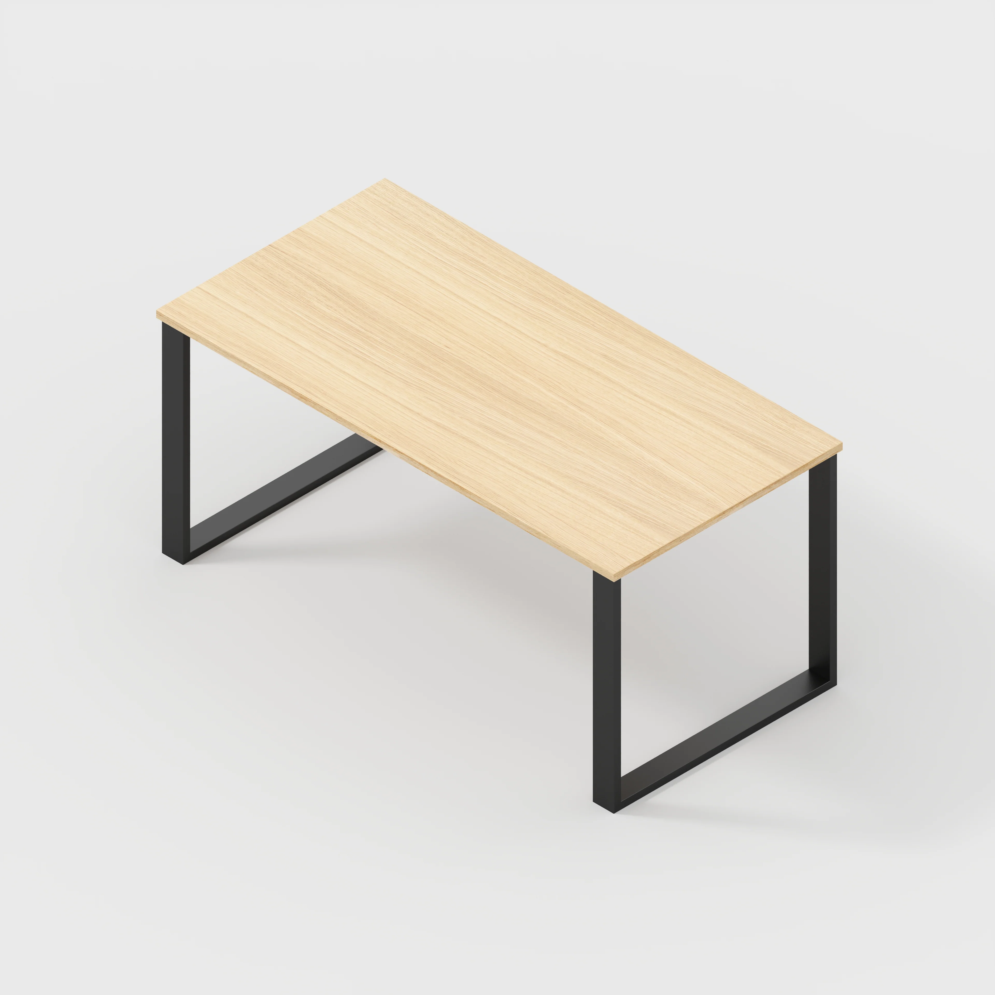 Plywood Desk with Black Industrial Legs - Plywood Oak - 1600(w) x 800(d) x 735(h) - Image 5