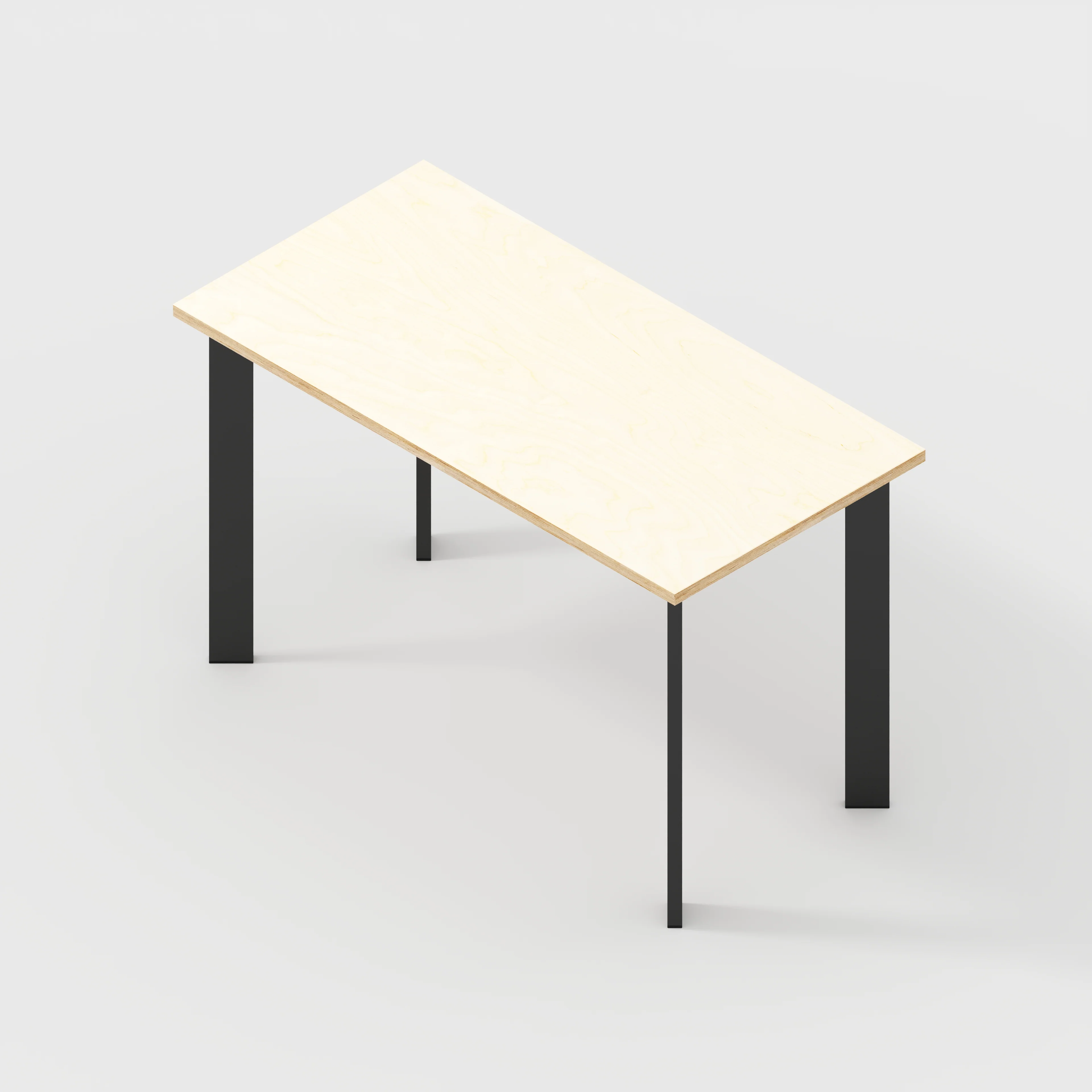 Plywood Desk with Black Rectangular Single Pin Legs - Plywood Birch - 1200(w) x 600(d) x 735(h) - Image 5