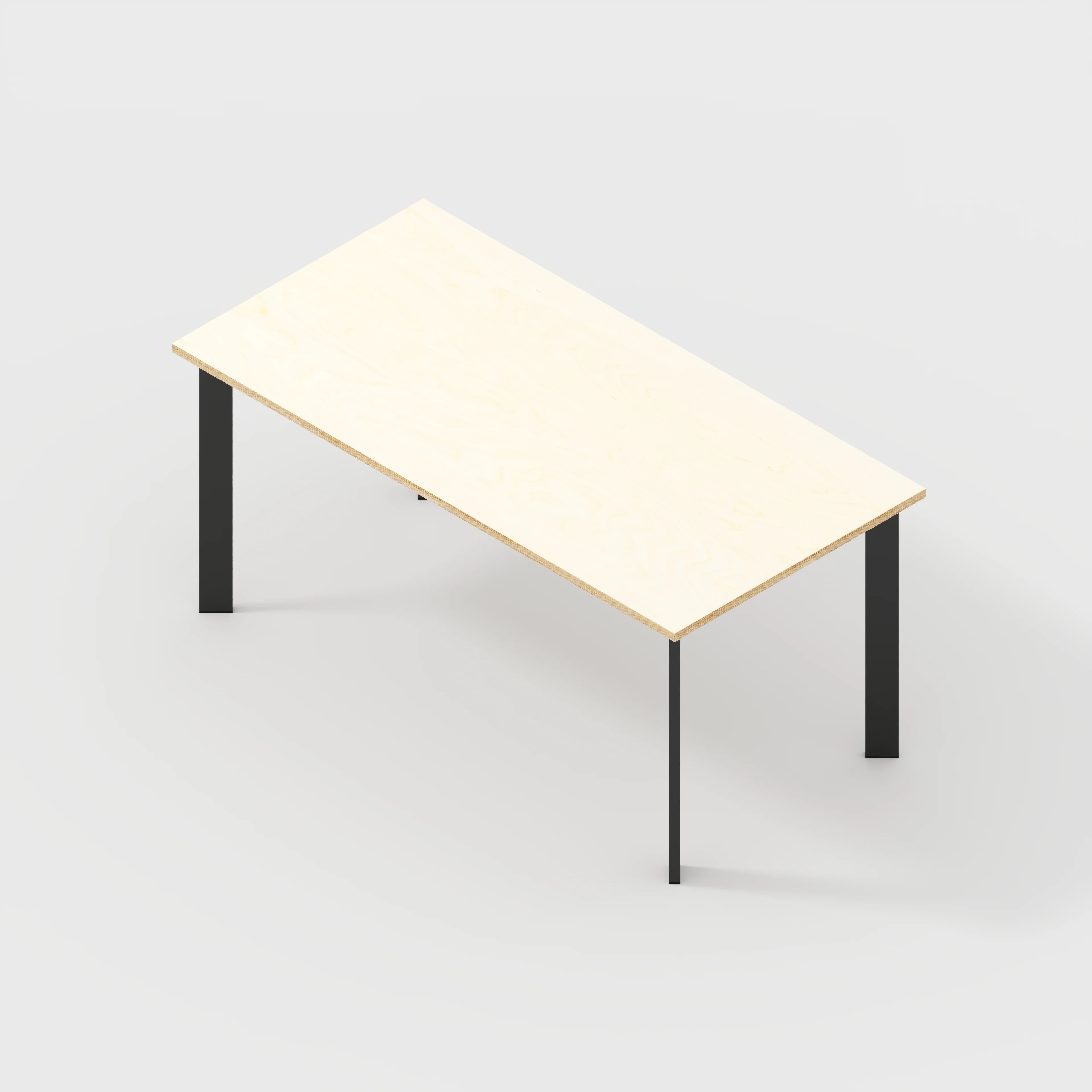 Plywood Desk with Black Rectangular Single Pin Legs - Plywood Birch - 1600(w) x 800(d) x 735(h) - Image 5