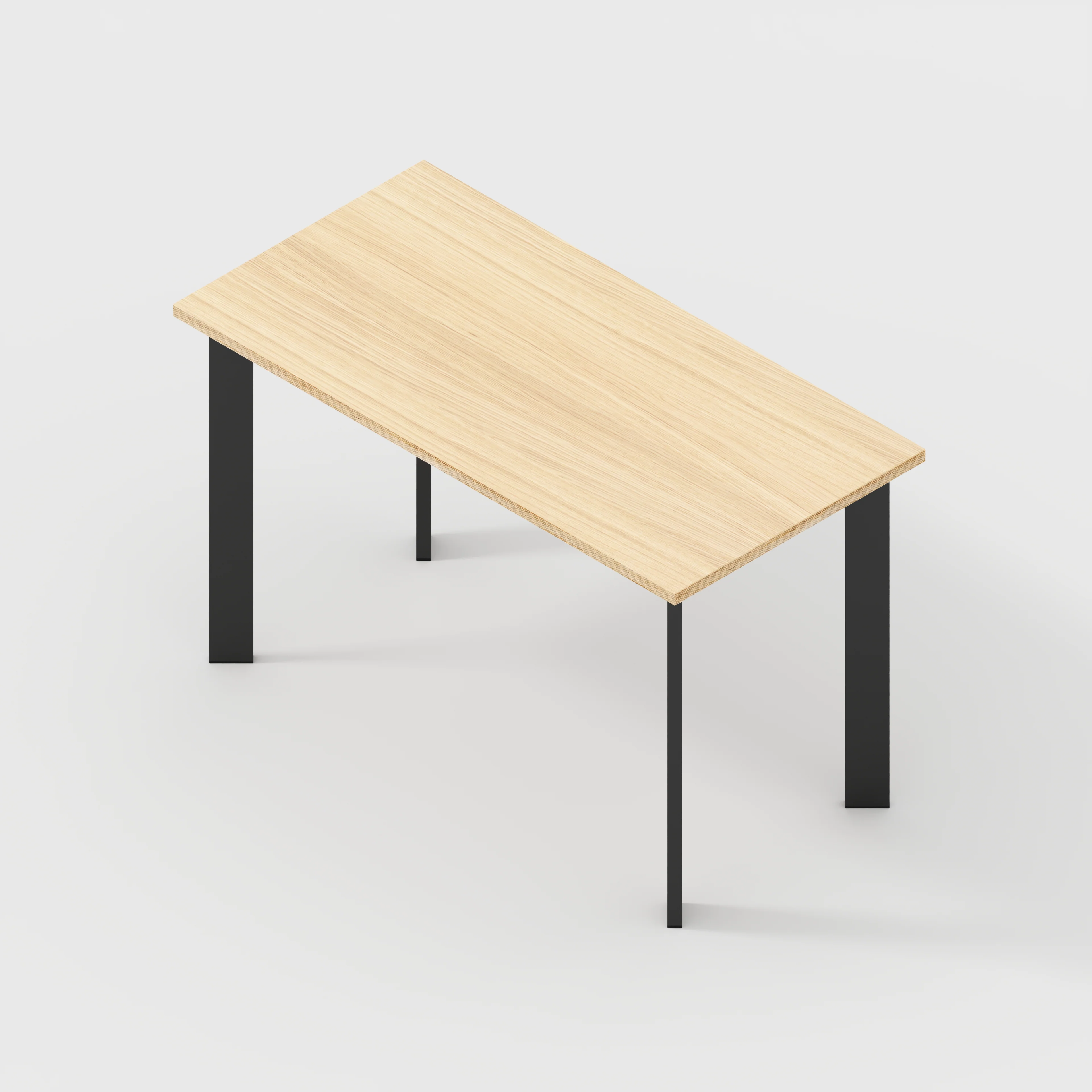 Plywood Desk with Black Rectangular Single Pin Legs - Plywood Oak - 1200(w) x 600(d) x 735(h) - Image 5
