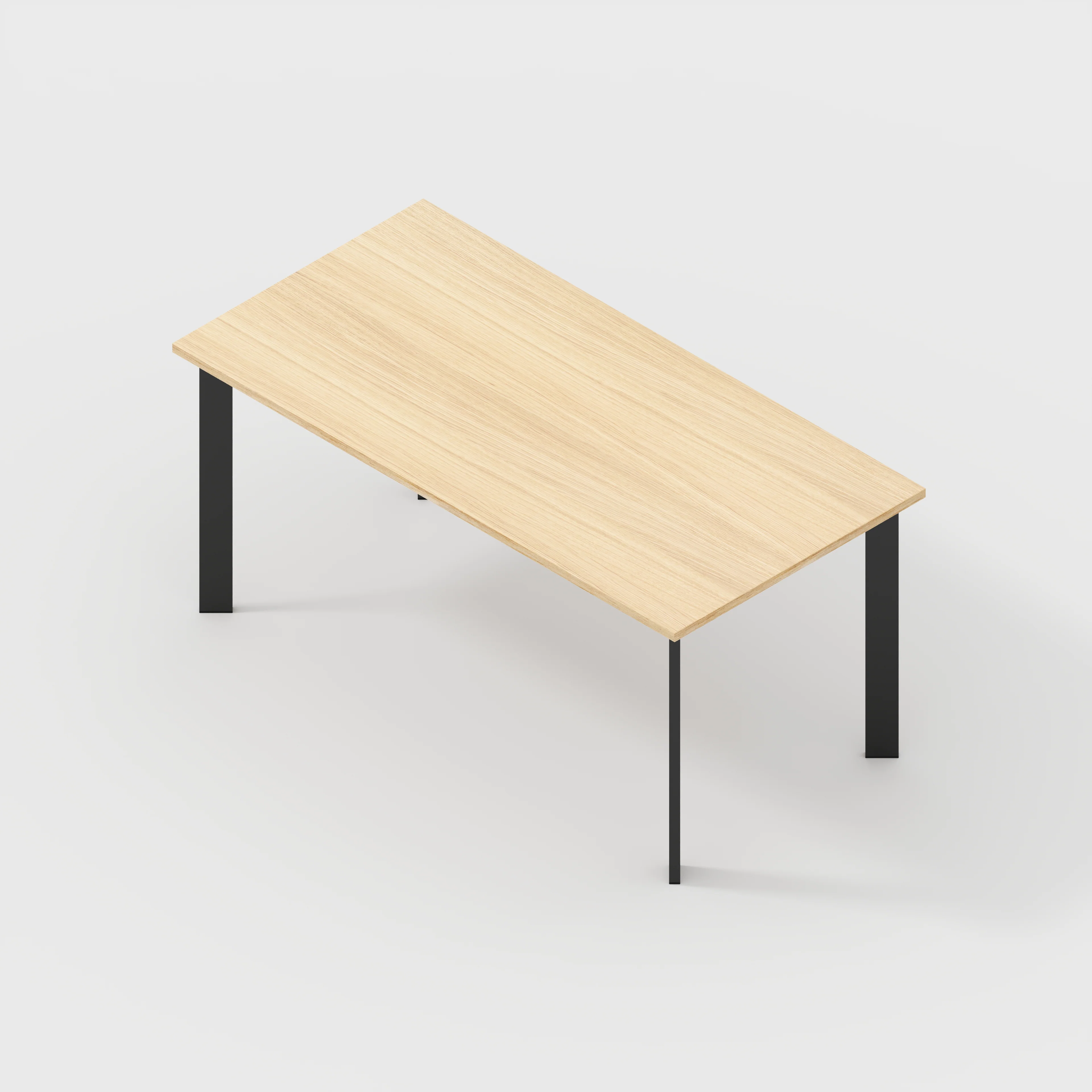 Plywood Desk with Black Rectangular Single Pin Legs - Plywood Oak - 1600(w) x 800(d) x 735(h) - Image 5