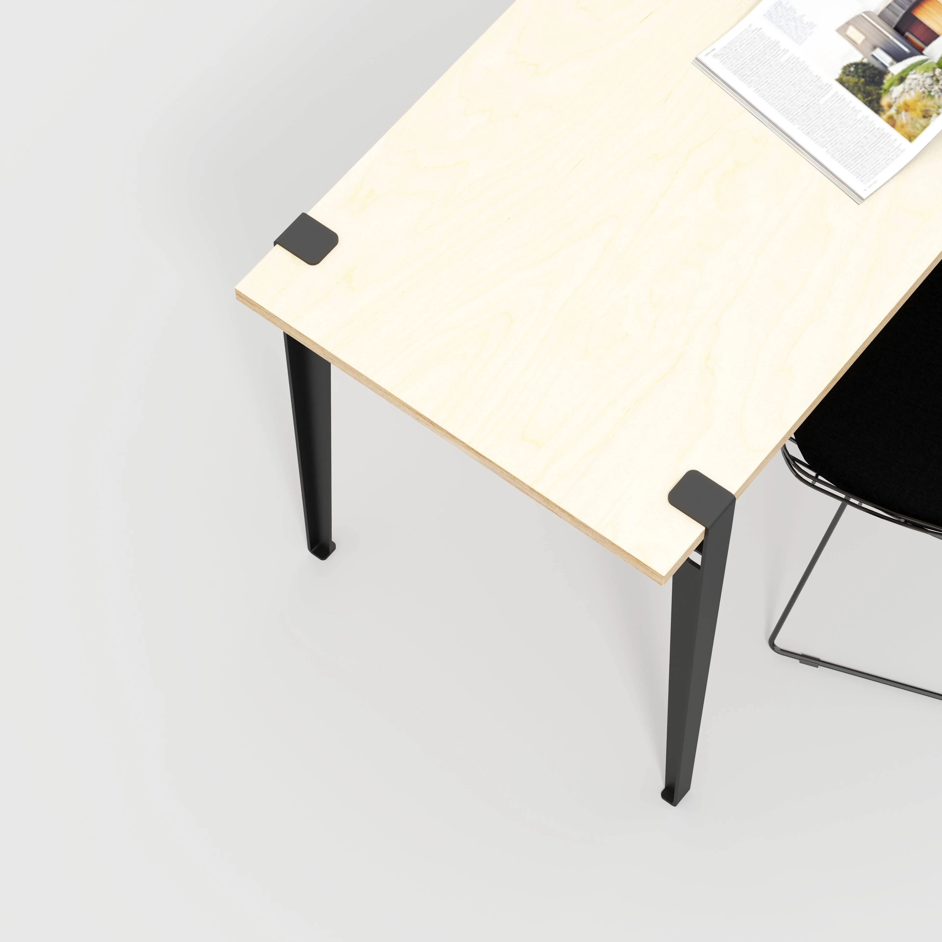 Plywood Desk with Black Tiptoe Legs - Plywood - Birch - 1200(w) x 600(d) x 750(h) - Image 3