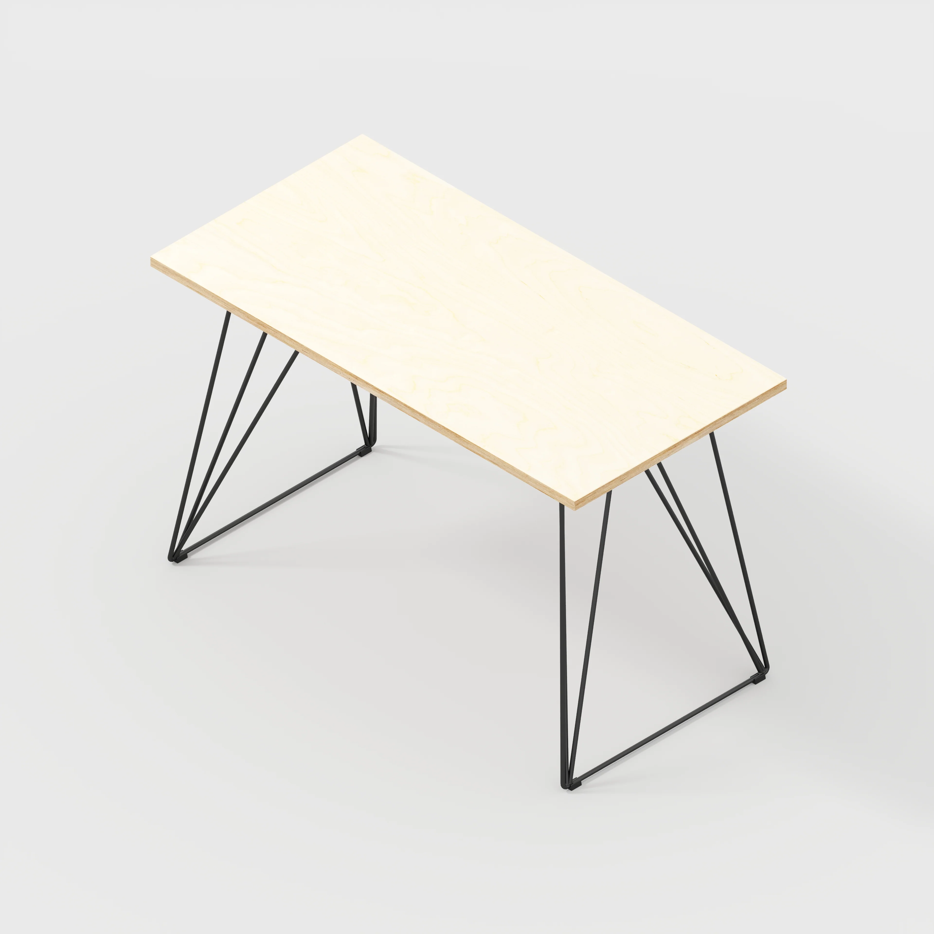 Plywood Desk with Black Wireframe Legs - Plywood Birch - 1200(w) x 600(d) x 735(h) - Image 5